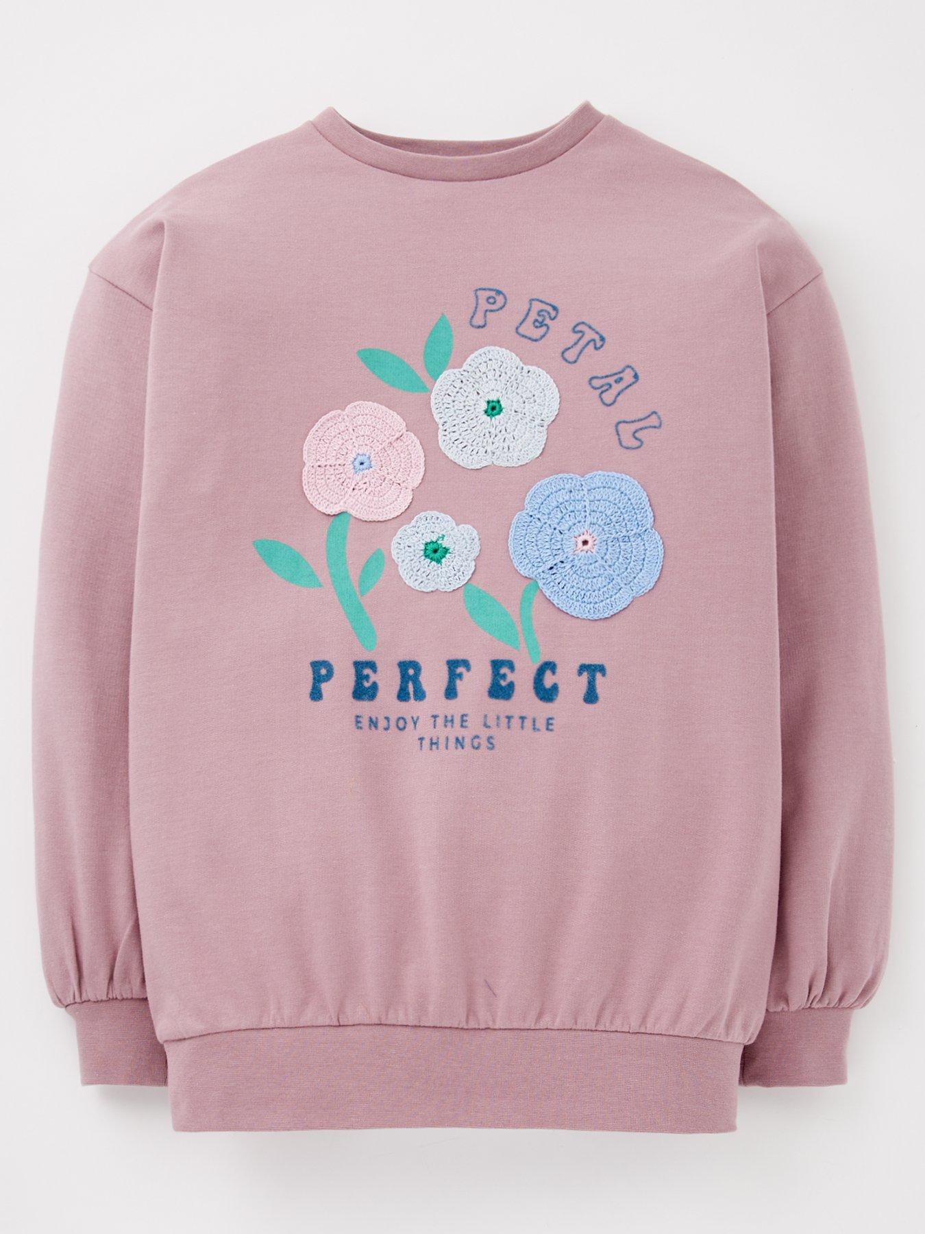 V by Very Girls Petal Perfect Longline Sweatshirt - Multi