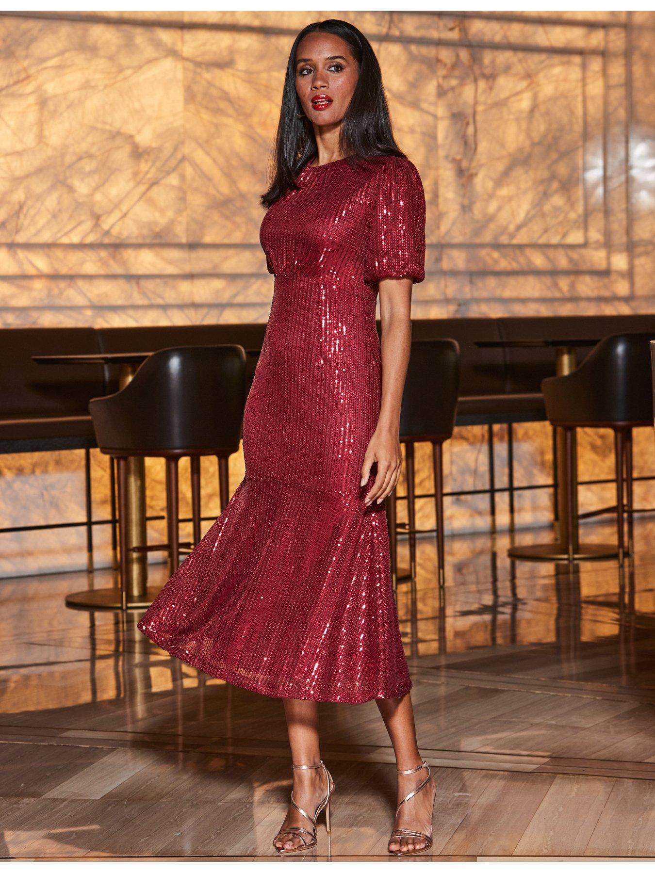 sosandar-sequin-fit-and-flare-dress-reddetail