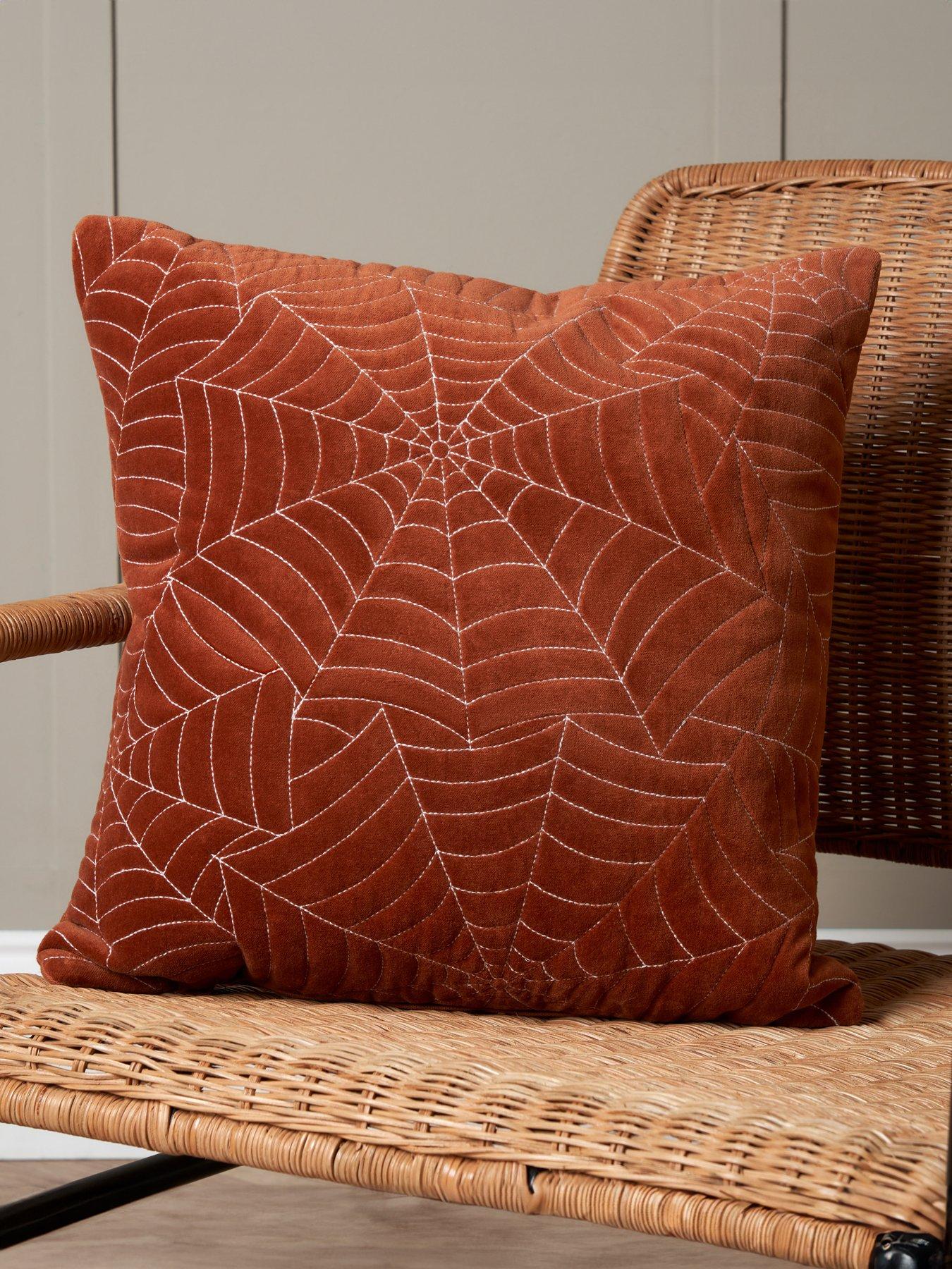 Very Home Velvet Spiderweb Cushion