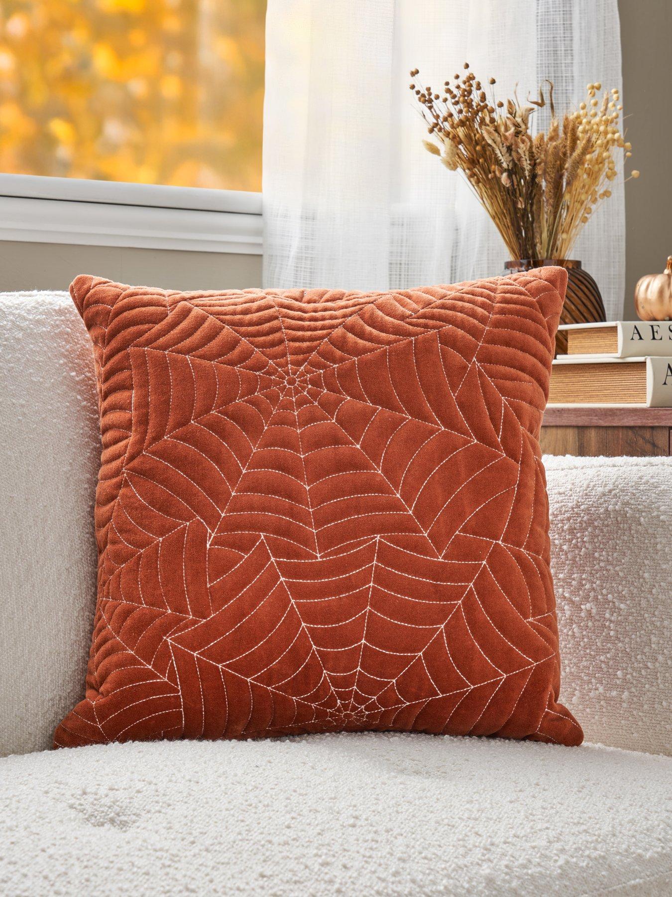 Image 1 of 5 of Very Home Velvet Spiderweb Cushion