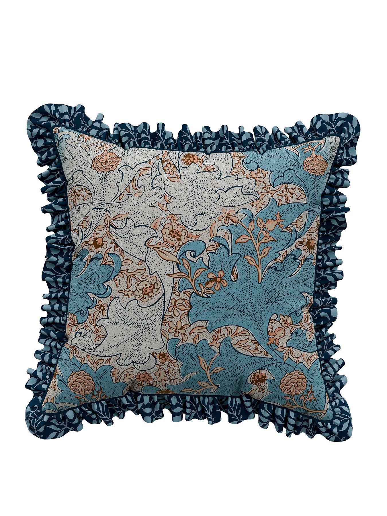 morris-co-bird-cushion-50x50cm--webbs-bluestillFront