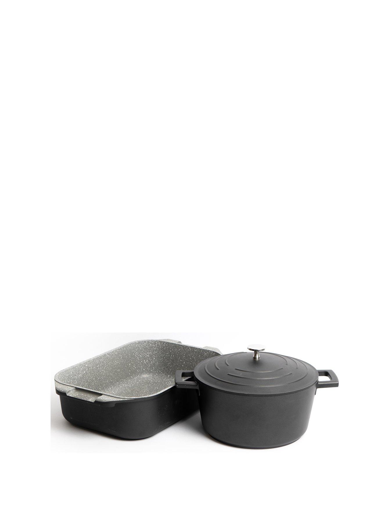 masterclass-2-piece-cast-aluminium-cookware-set-ndash-includes-casserole-dish-and-roasting-panstillFront