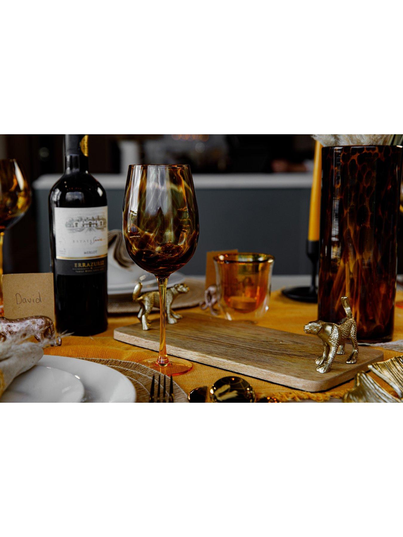 Image 5 of 6 of Artesa Mango Wood Rectangular Serving Platter With Leopard Handles