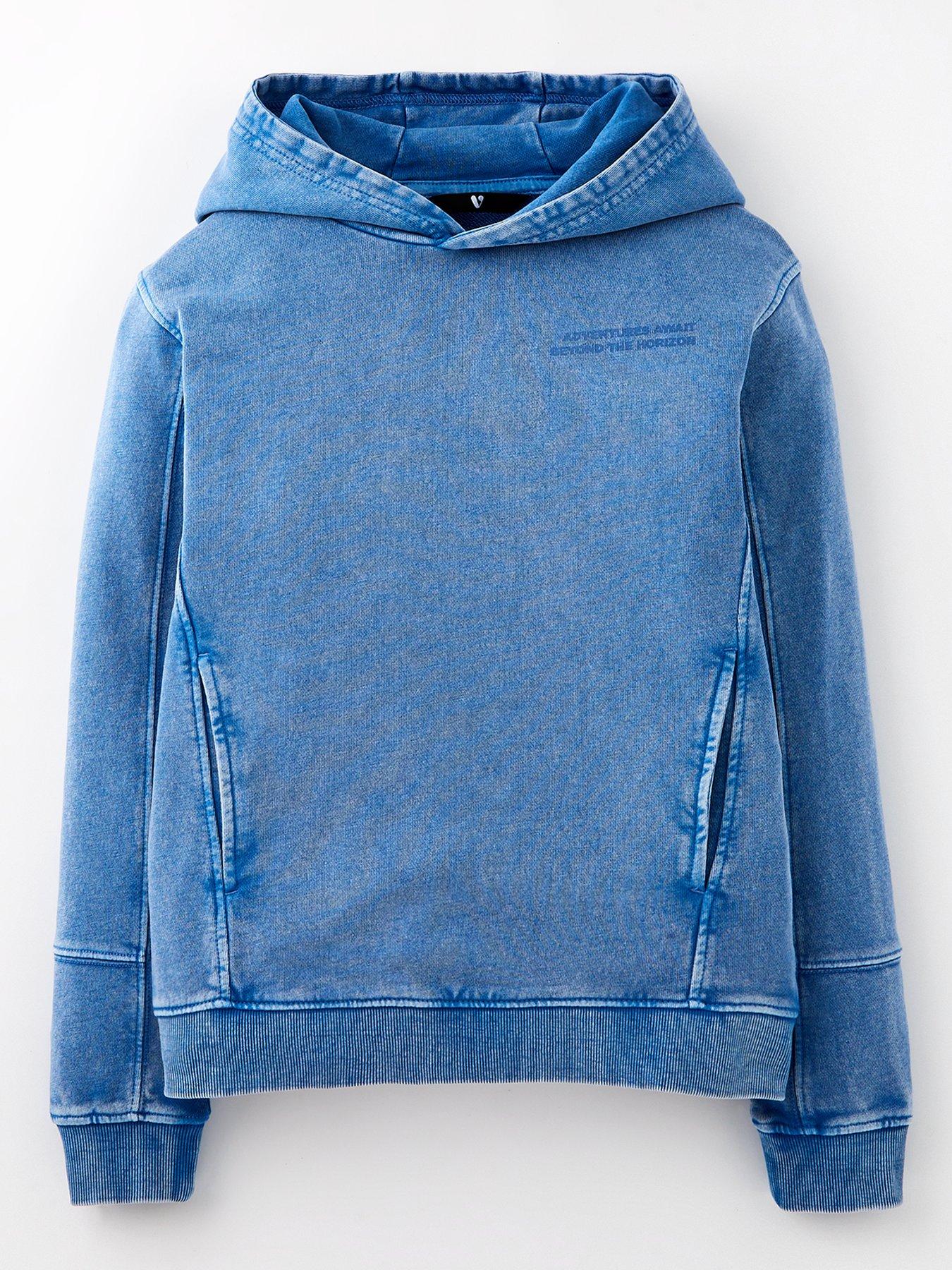 Image of V by Very Boys Acid Wash Hoodie - Blue