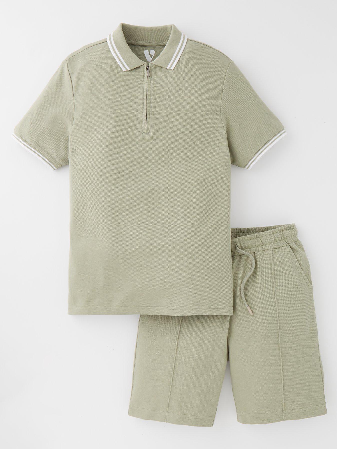 v-by-very-boys-polo-and-short-set-khaki