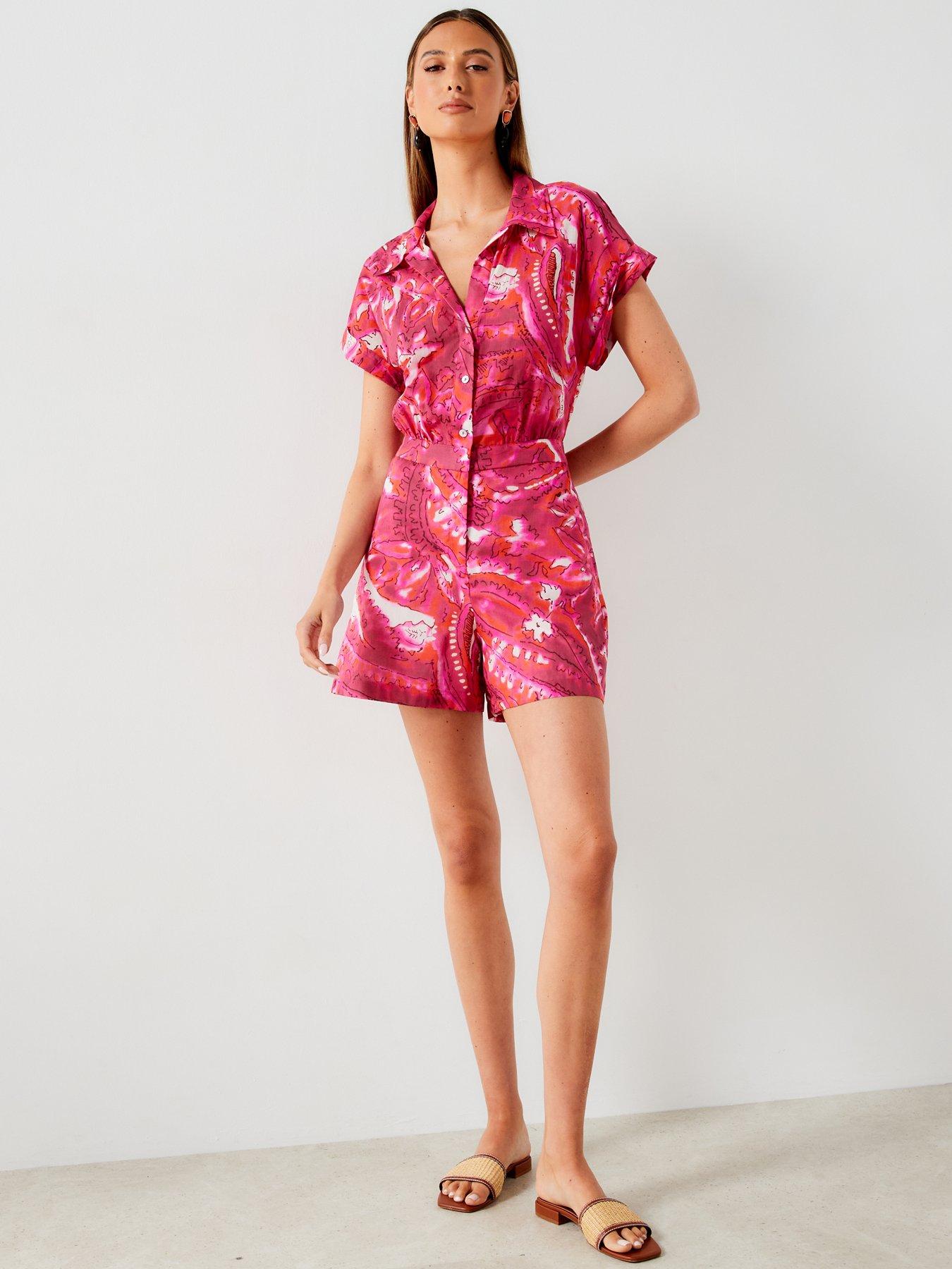 mango-printed-open-collar-playsuit-pinkdetail