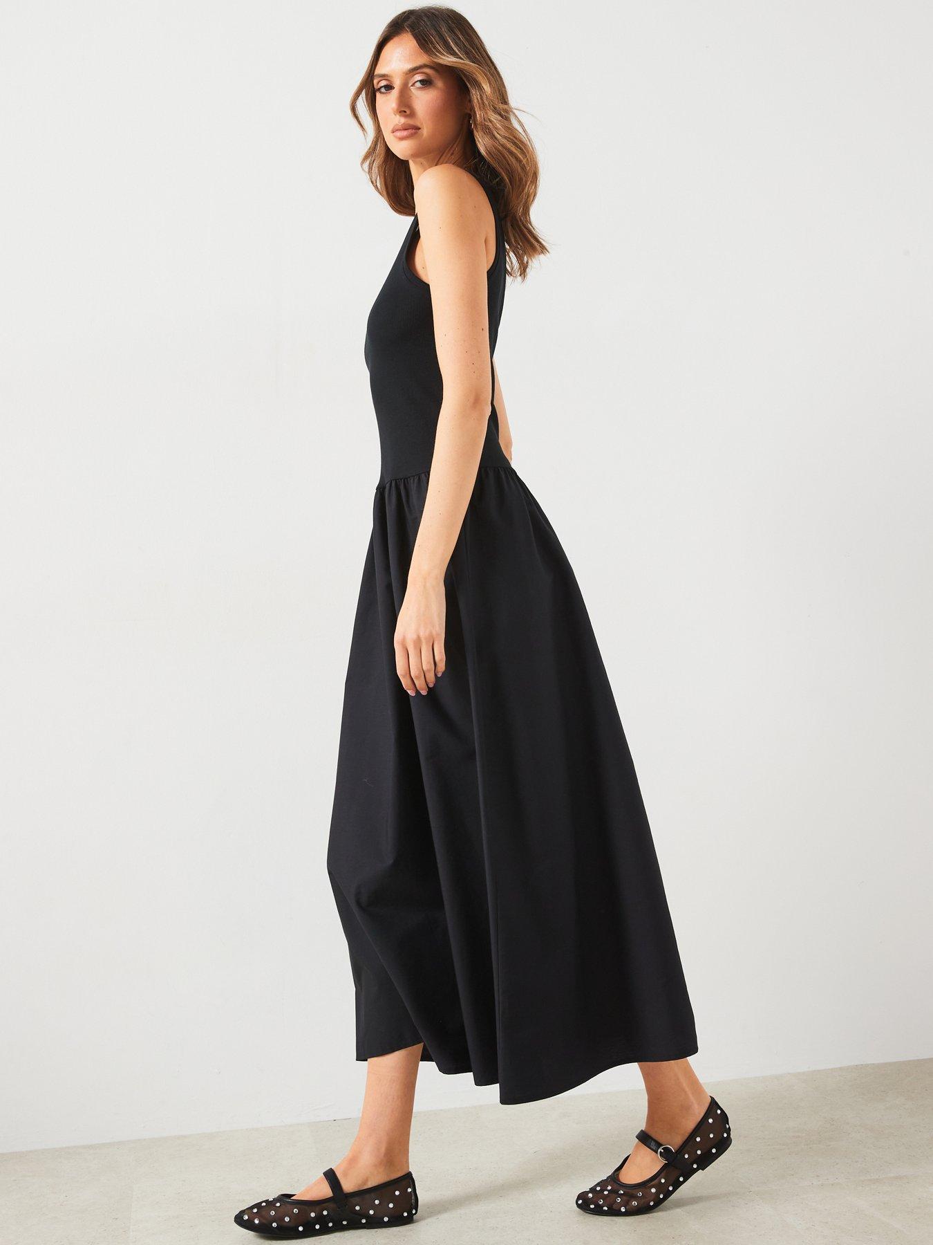 mango-sleeveless-a-line-dress-blackoutfit