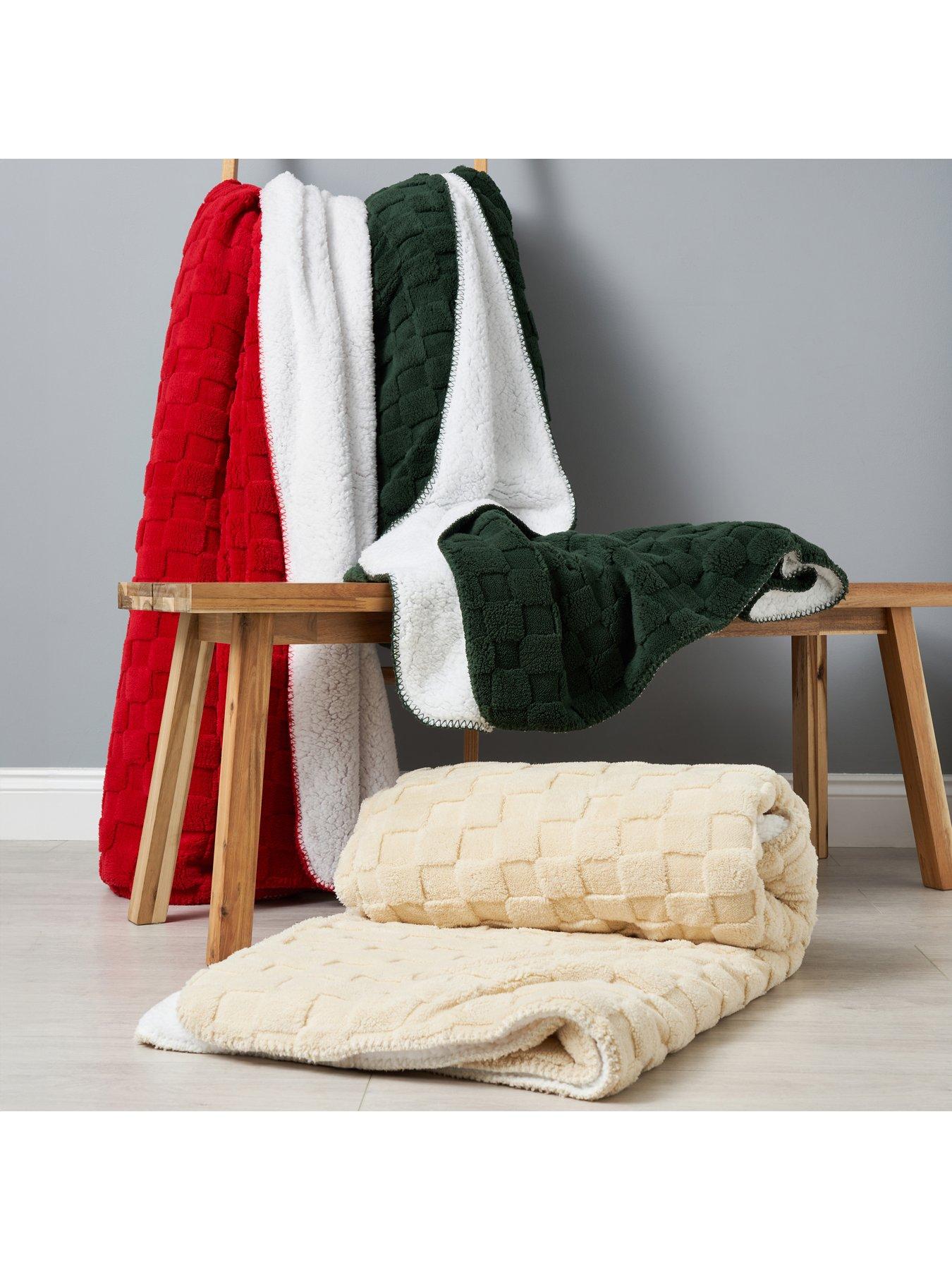 Image 5 of 7 of The Very Collection Checkerboard Throw With Sherpa Backing
