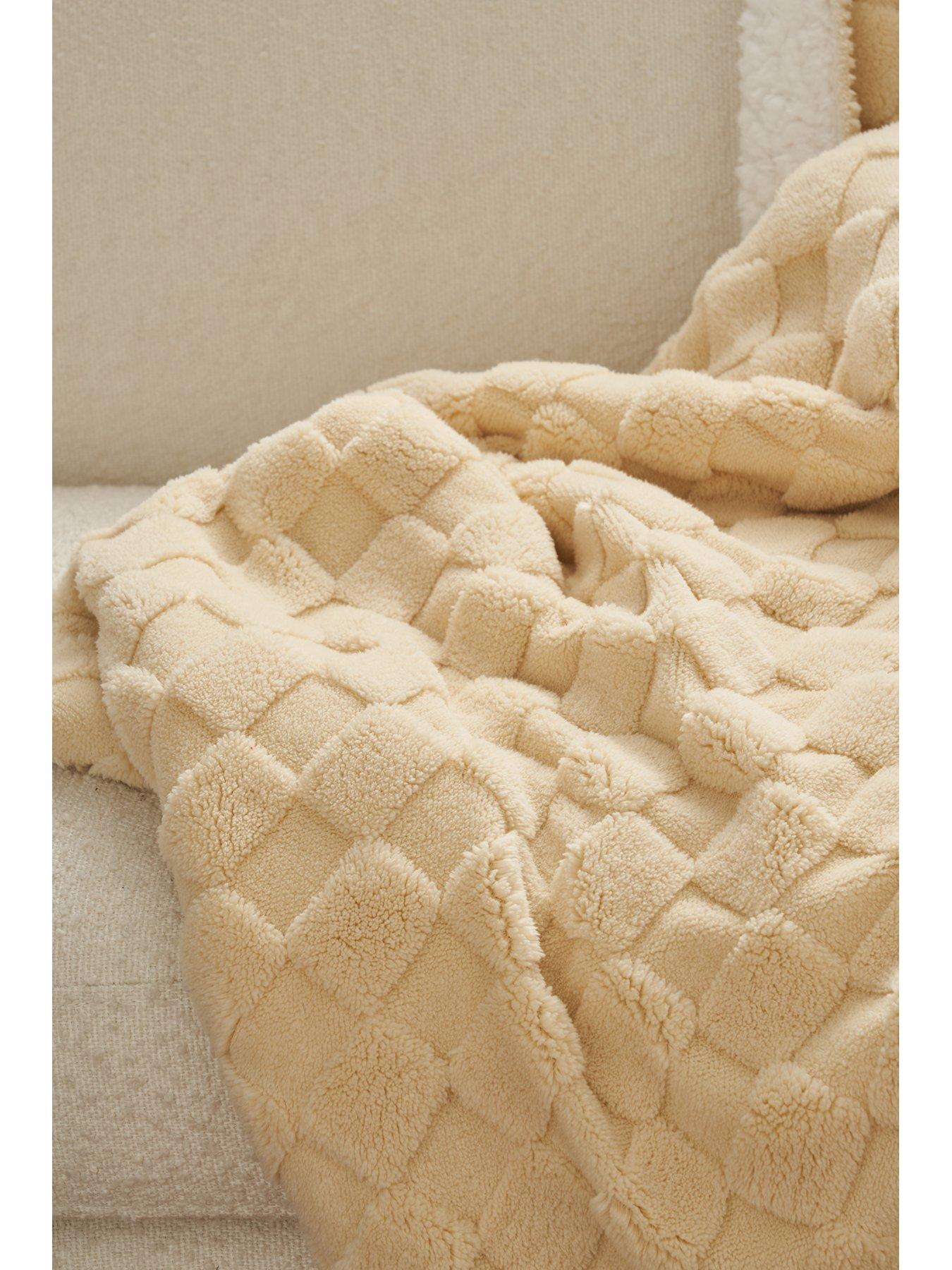 Image 7 of 7 of The Very Collection Checkerboard Throw With Sherpa Backing