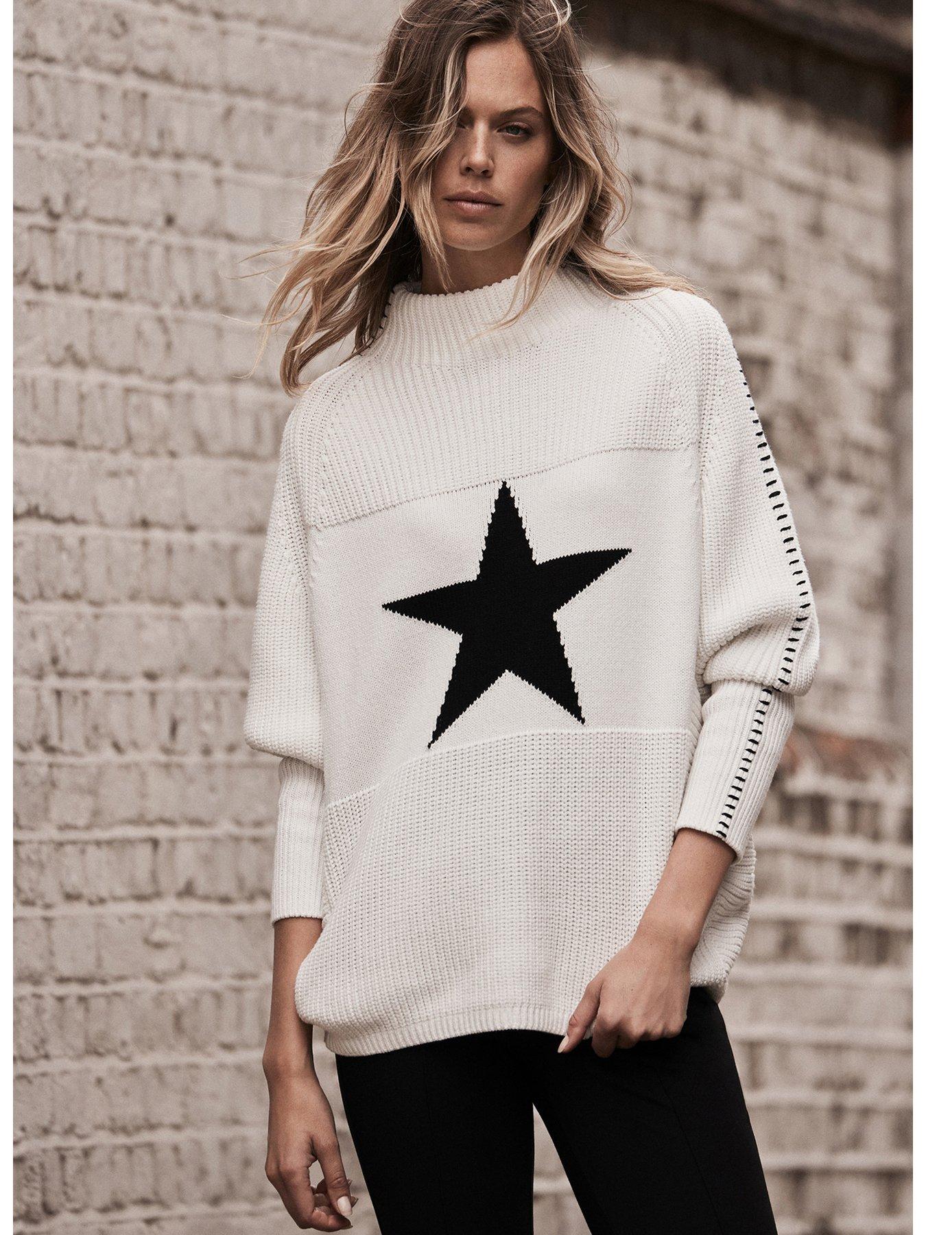 Mint Velvet Cotton Star Jumper Ivory Very Ireland