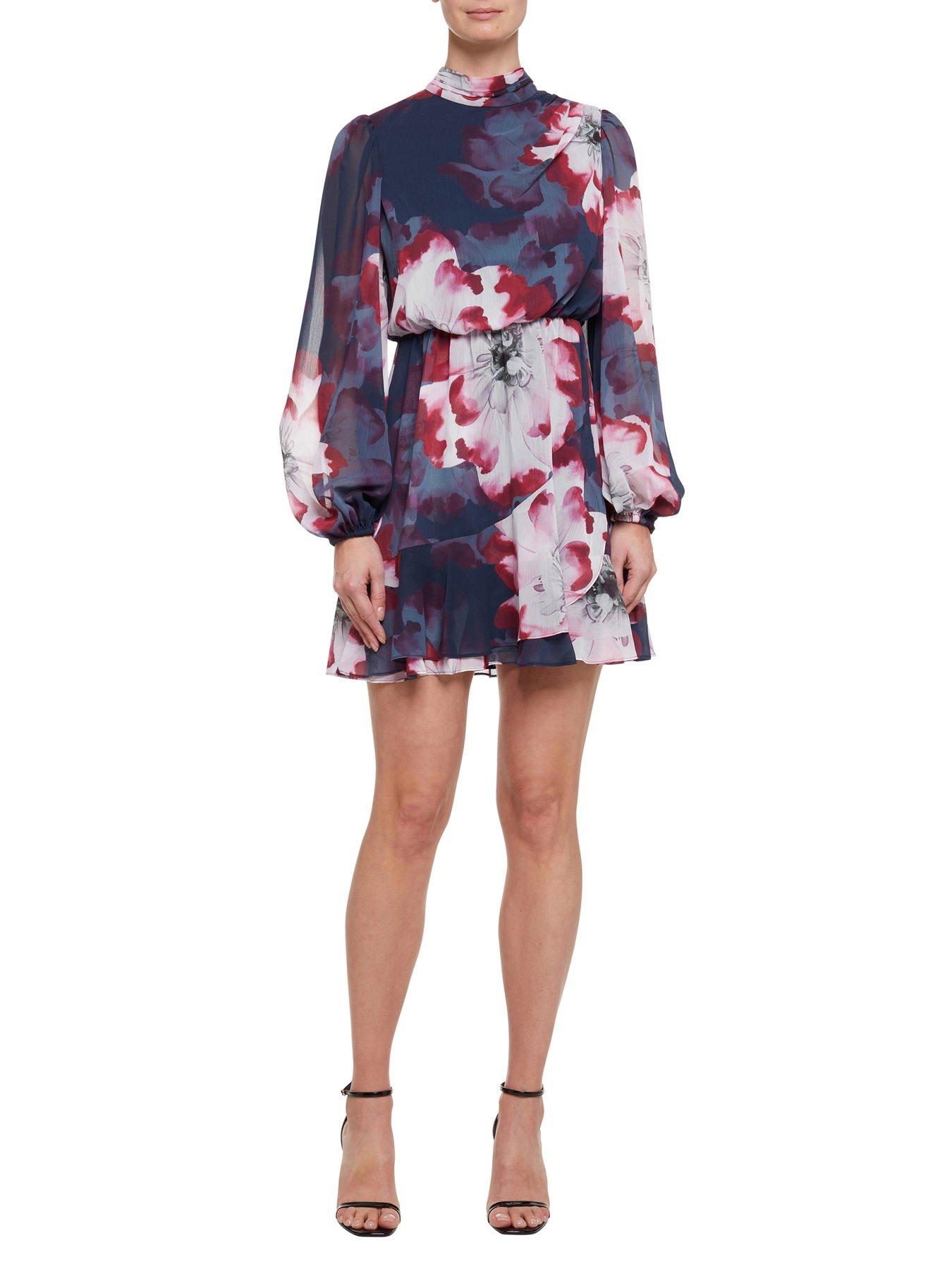 ted-baker-aracely-printed-long-sleeve-mini-dress-navy