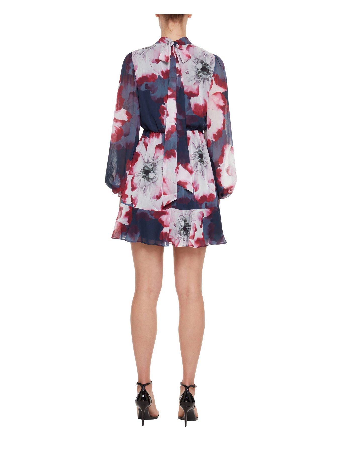 ted-baker-aracely-printed-long-sleeve-mini-dress-navystillFront