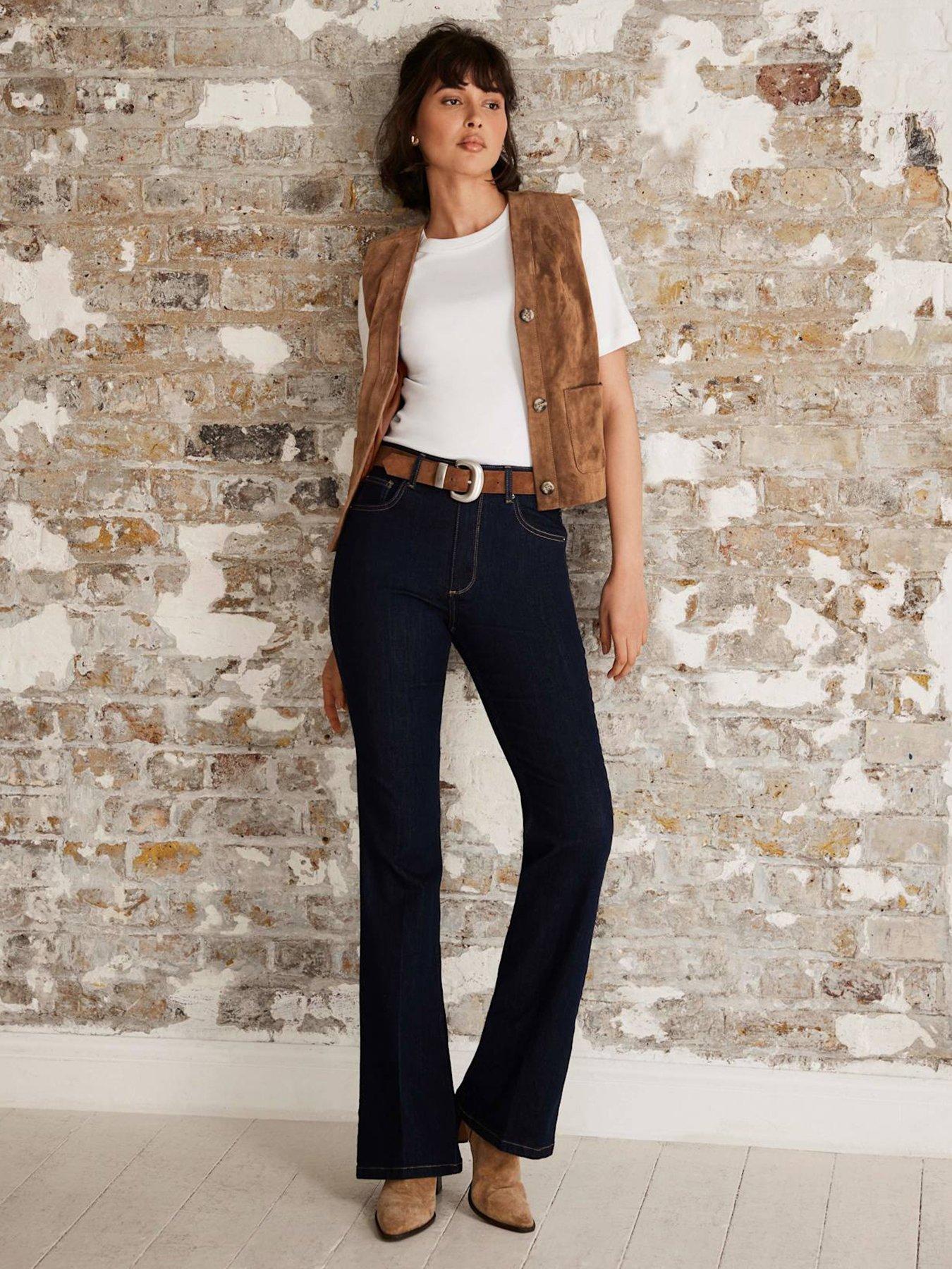 Mint Velvet Dark Indigo Flare Jeans - Indigo