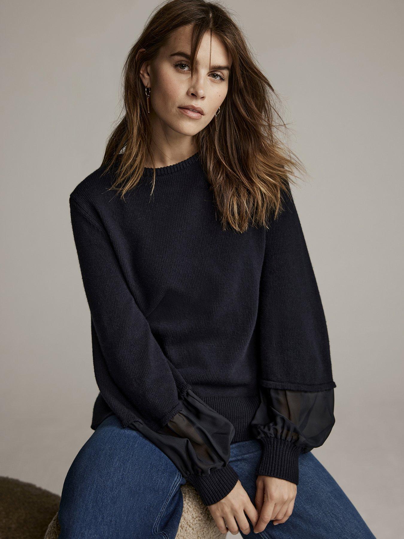 mint-velvet-navy-woven-mix-jumper