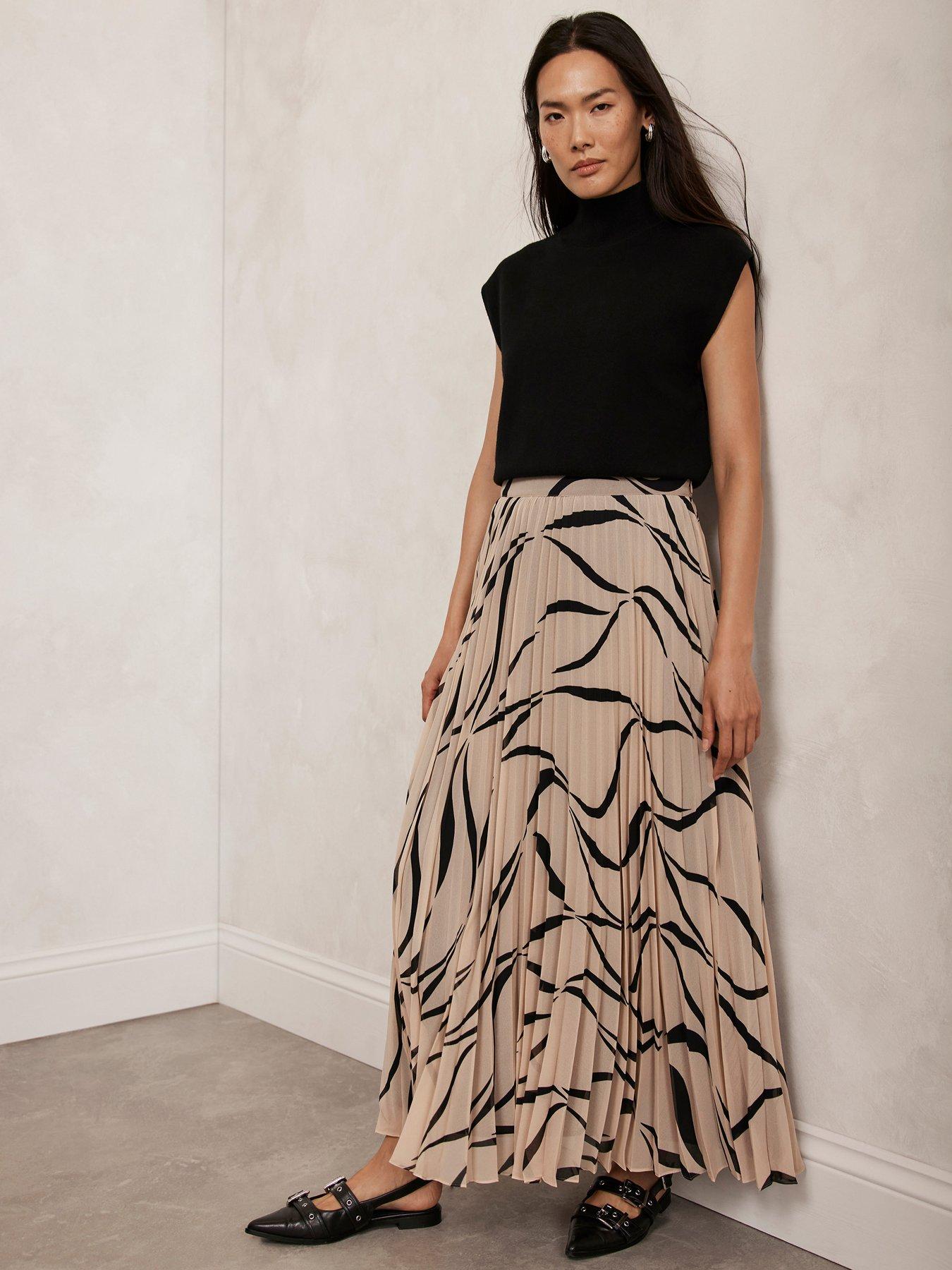 mint-velvet-neutral-print-pleated-maxi-skirt