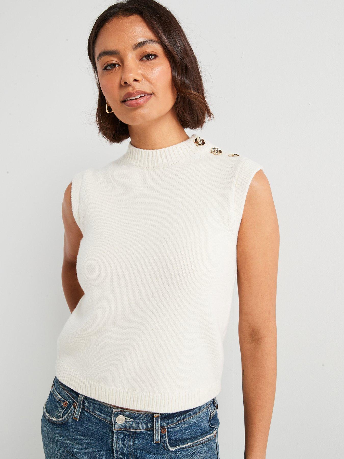 ted-baker-rondher-rose-button-crew-neck-tankfront