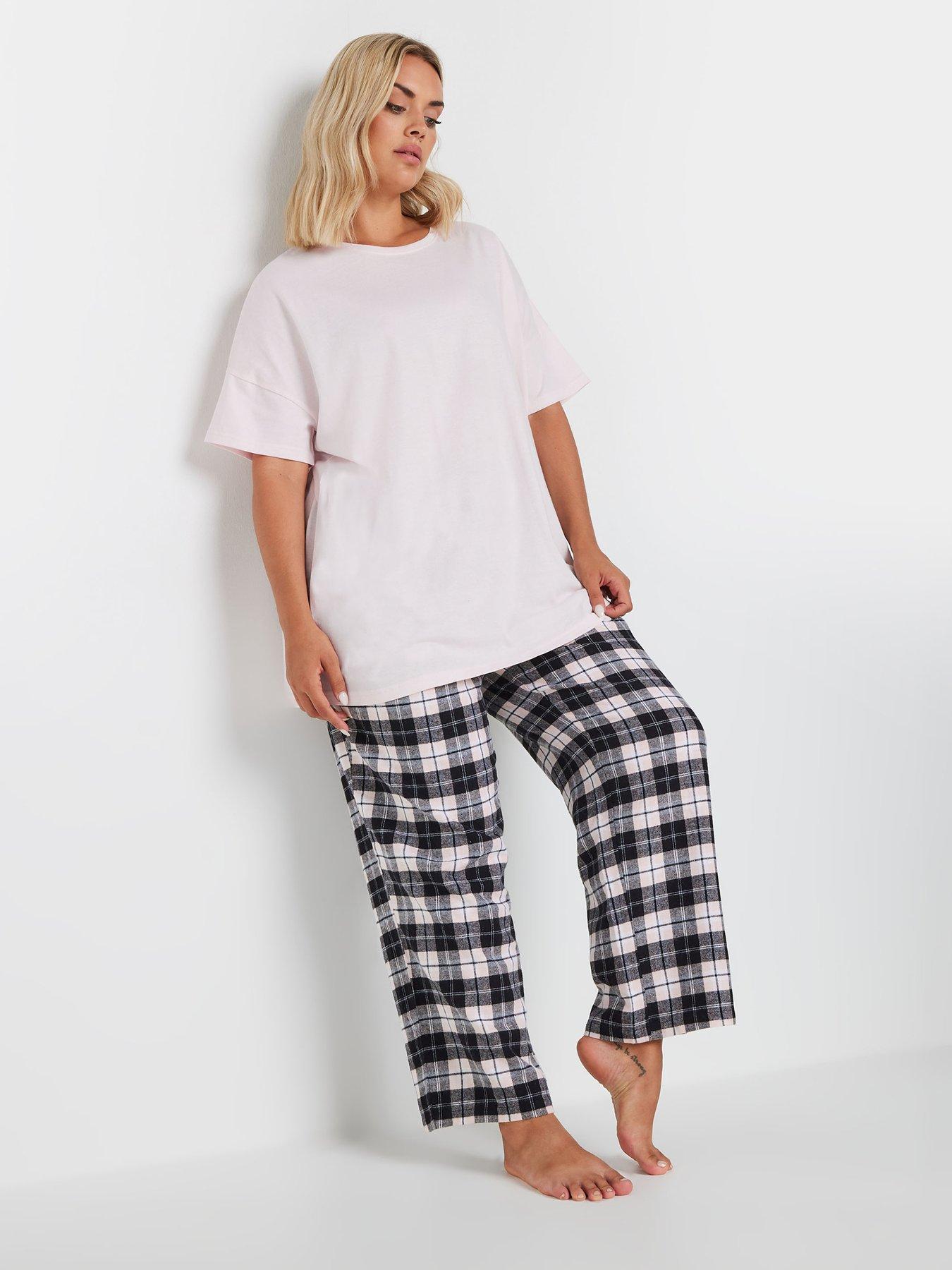 yours-curve-check-pj-set-pink