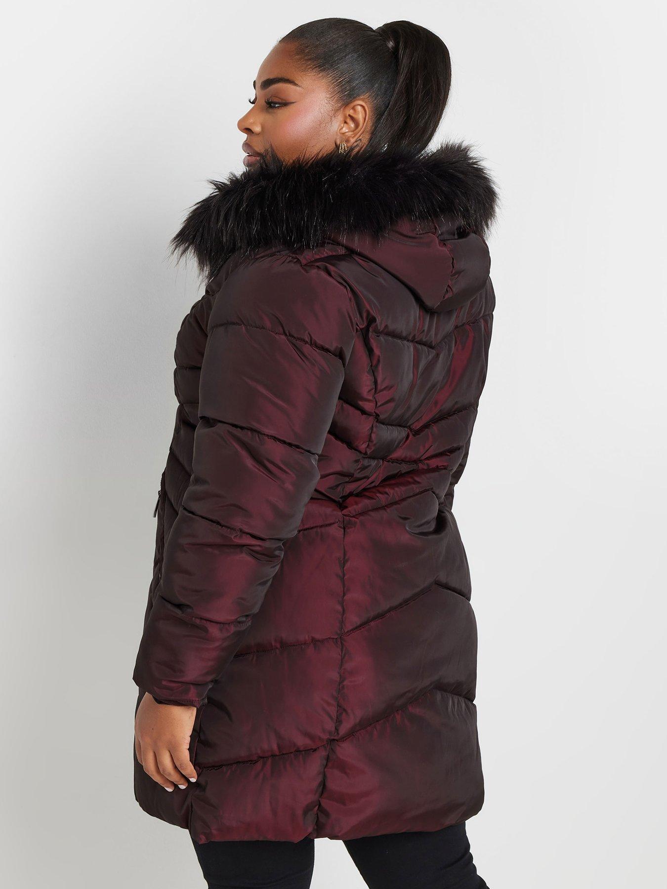 yours-curve-midi-padded-puffer-coatstillFront