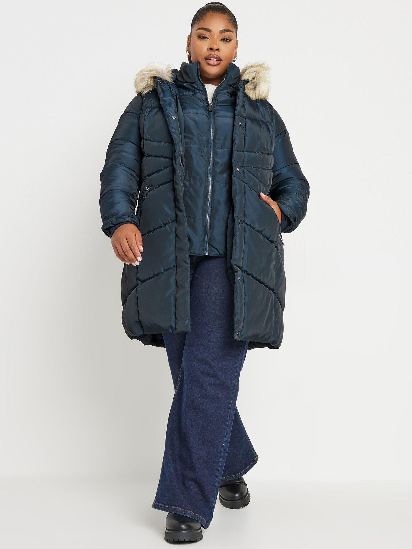 yours-curve-midi-padded-puffer-coat-blueback