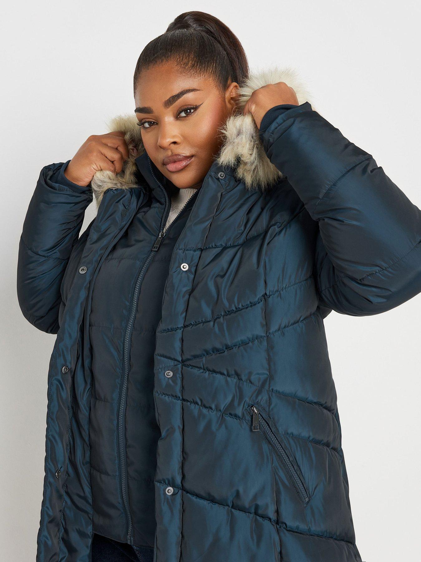 yours-curve-midi-padded-puffer-coat-blueoutfit