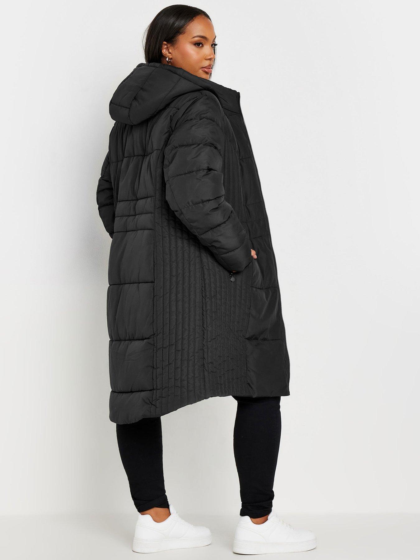 yours-curve-mid-weight-padded-coat-blackstillFront