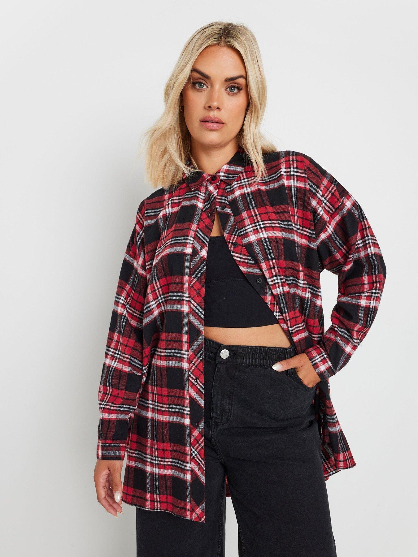 yours-curve-oversized-check-shirt