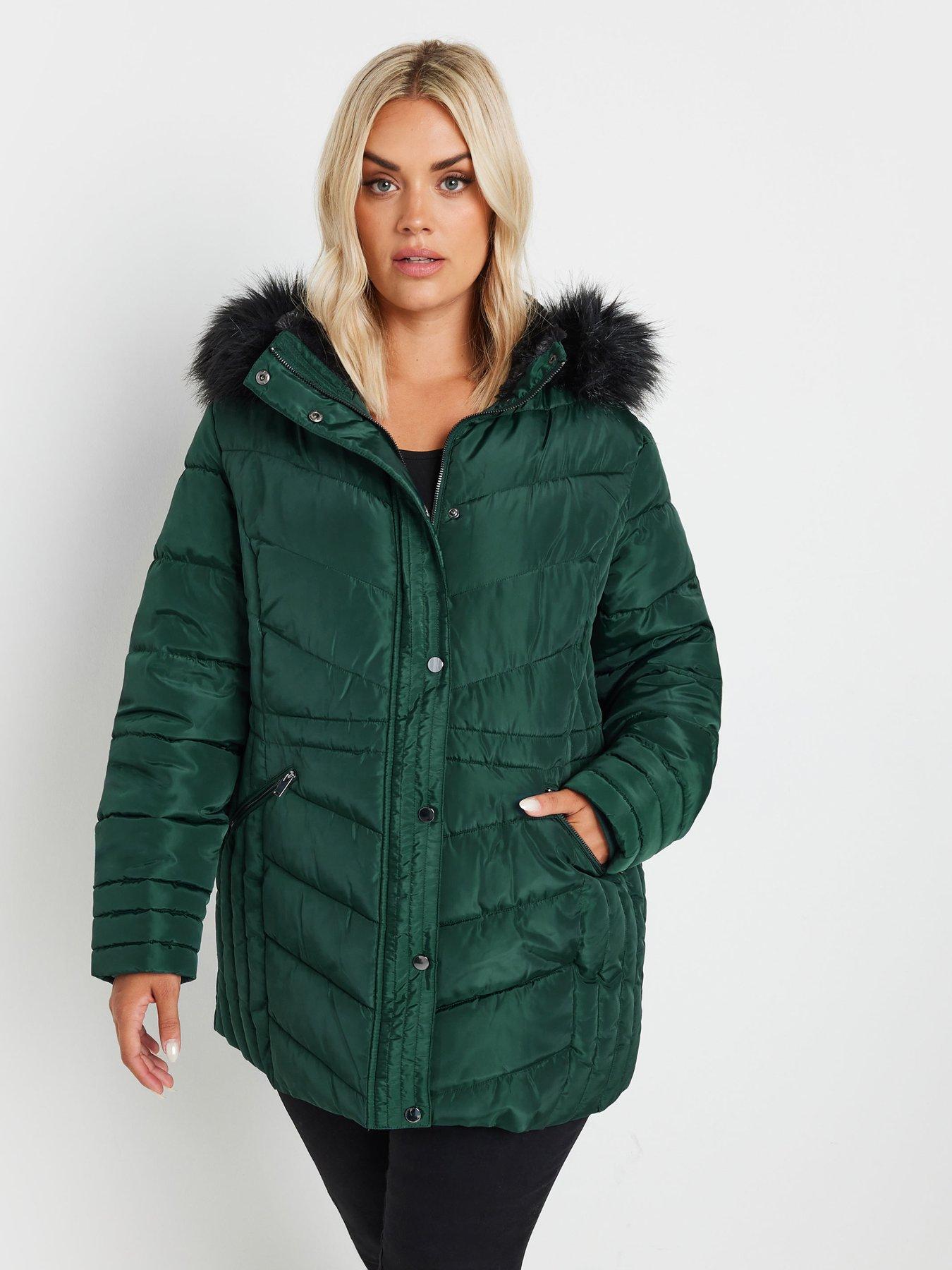 yours-curve-padded-short-jacket-green