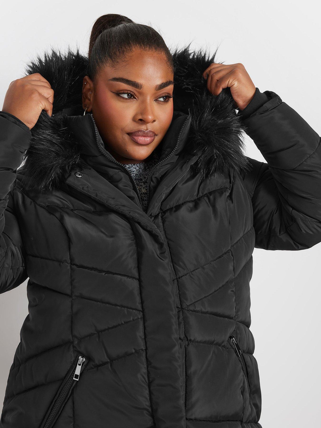 yours-curve-midi-padded-puffer-coat-blackoutfit