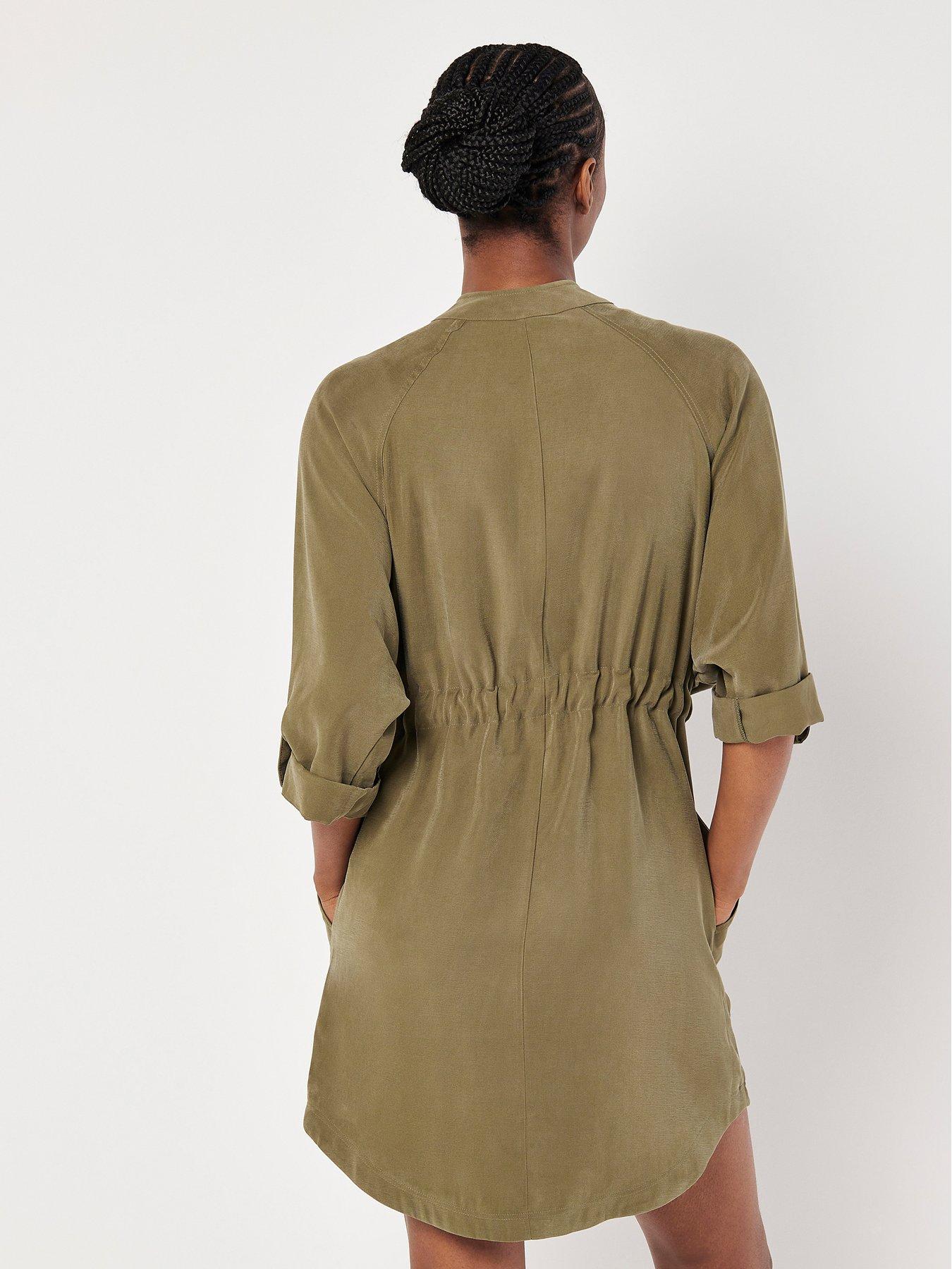 apricot-drawstring-button-dressback