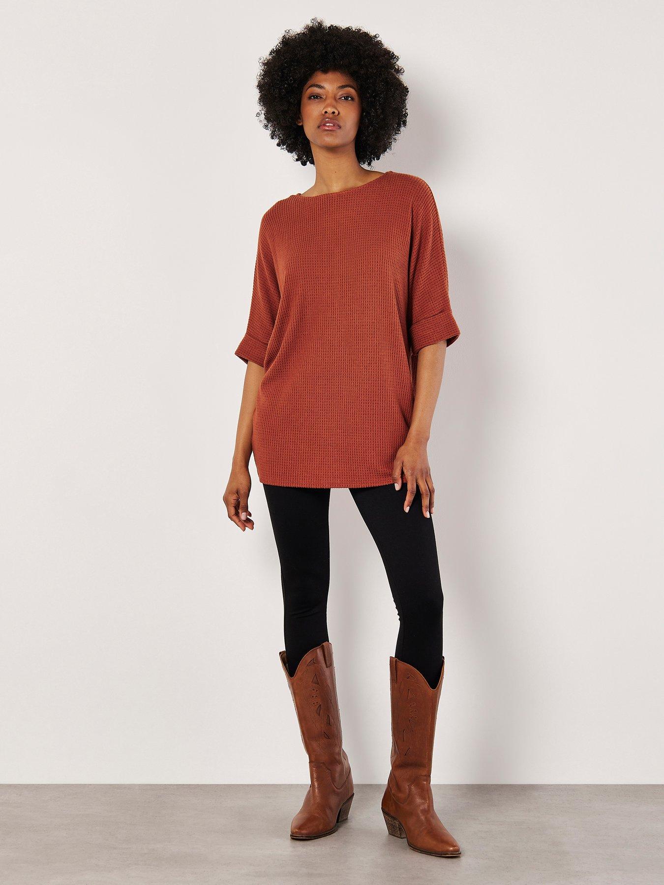 apricot-apricot-brushed-waffle-knit-batwing-topback