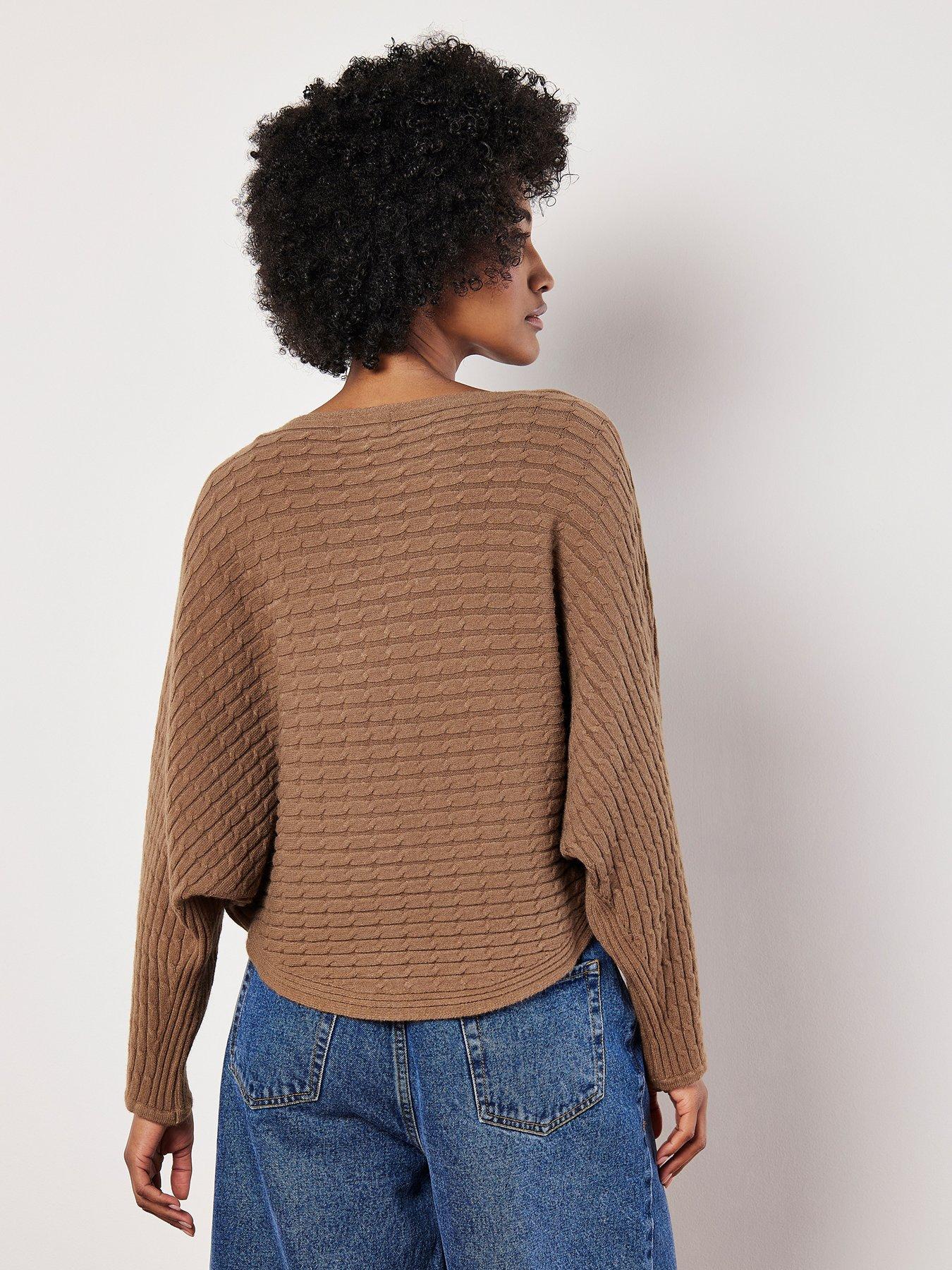 apricot-apricot-cable-stripe-oversized-batwing-jumperoutfit