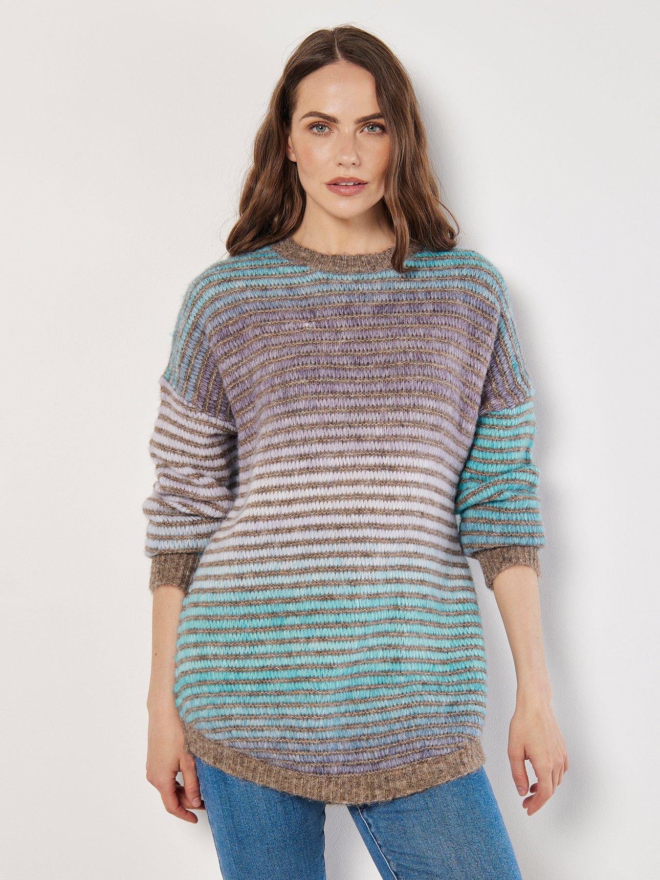 apricot-multicolour-yarn-stripe-os-jumper