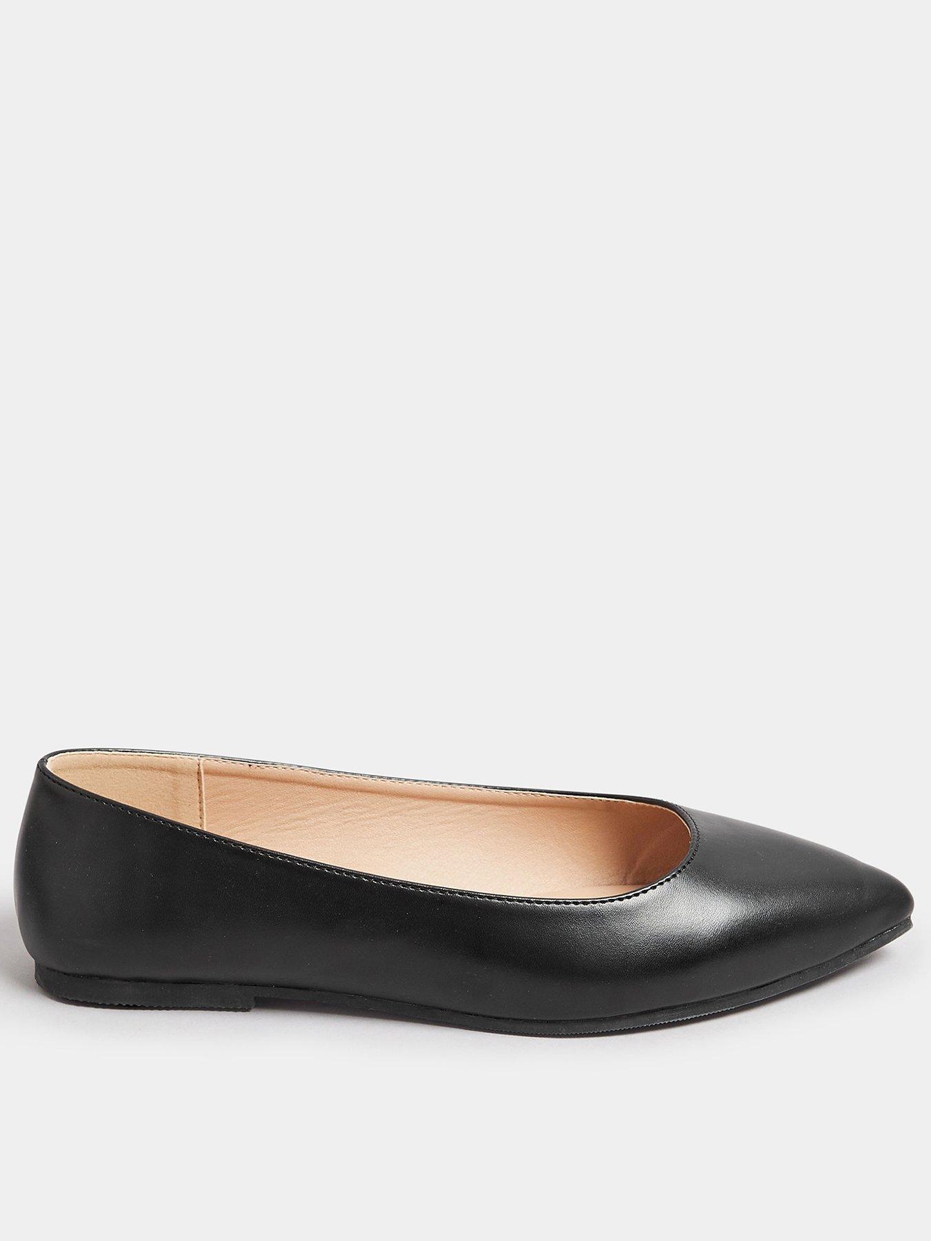 yours-extra-wide-fit-pu-flat-point-shoe-blackfront