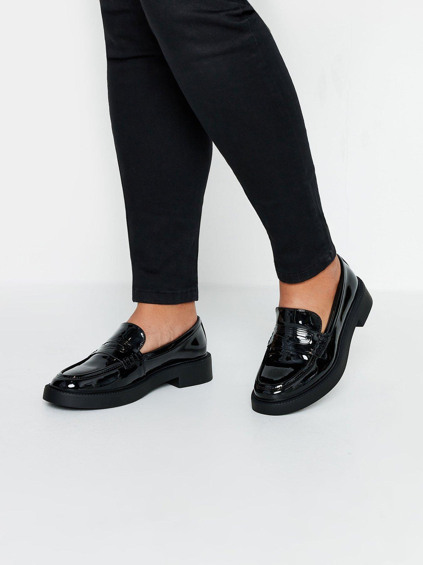 Image 4 of 4 of Yours Extra Wide Fit Saddle Patent Loafer - Black