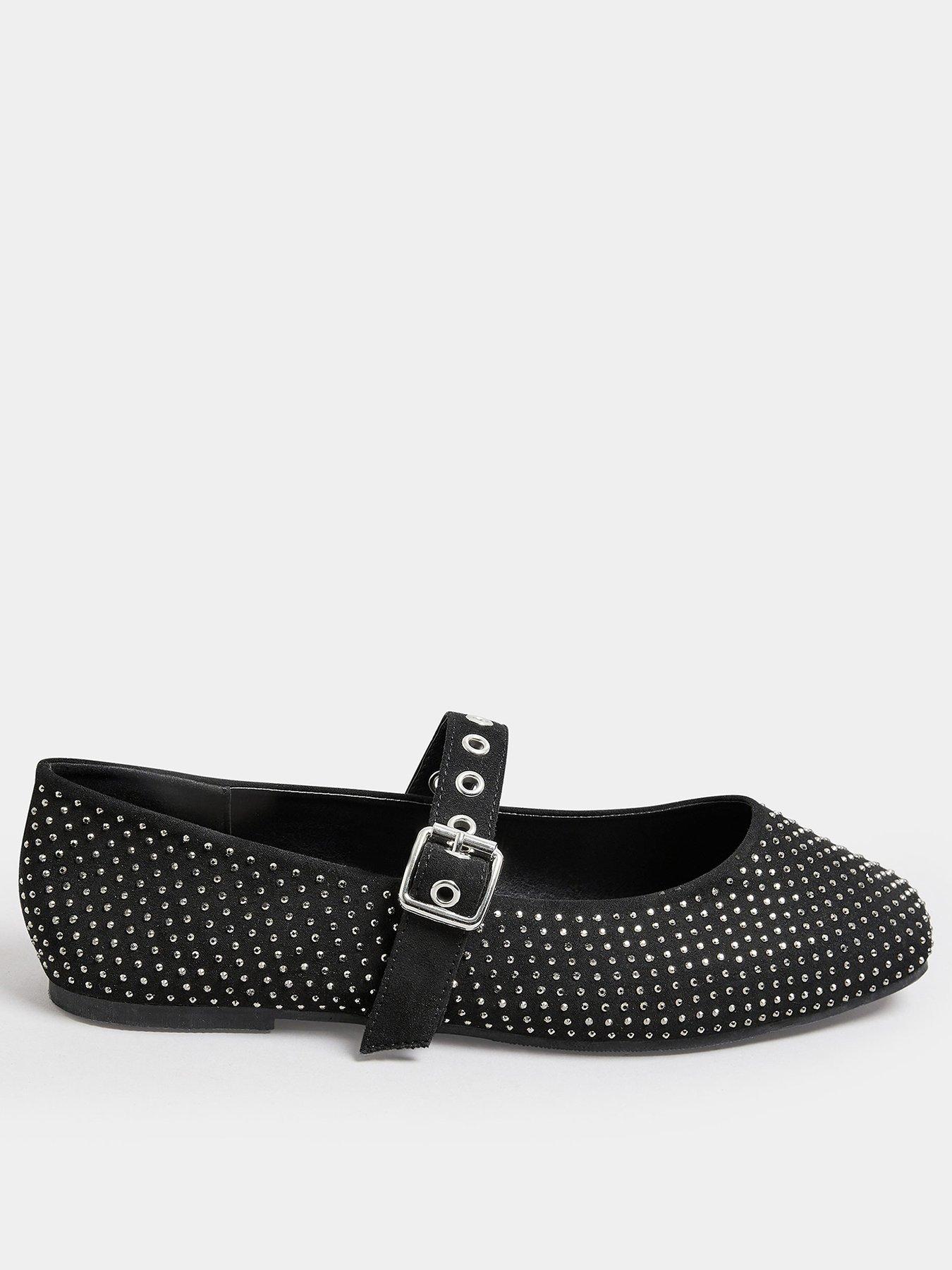 Yours Extra Wide Fit Diamante Mary Jane - Black