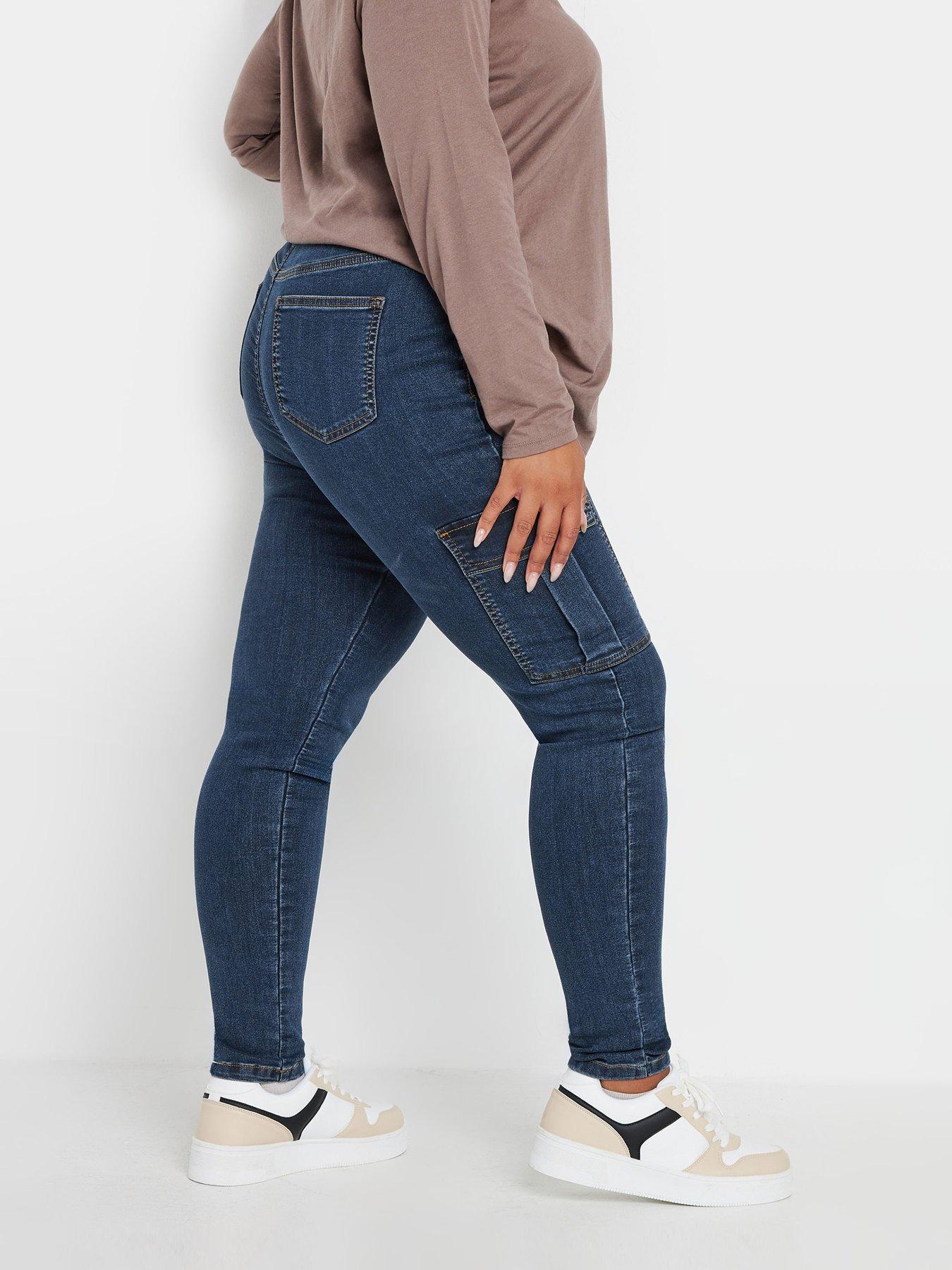 yours-curve-cargo-pocket-jegging-bluestillFront