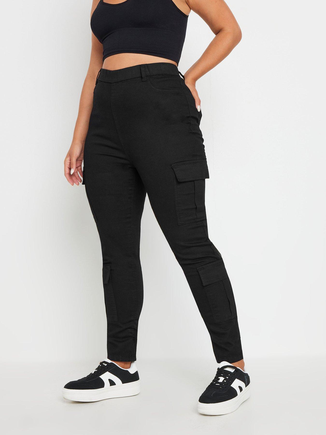 Yours Curve Cargo Pocket Jegging - Black
