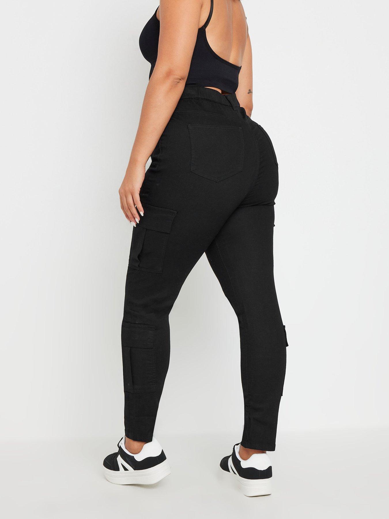 yours-curve-cargo-pocket-jegging-blackstillFront