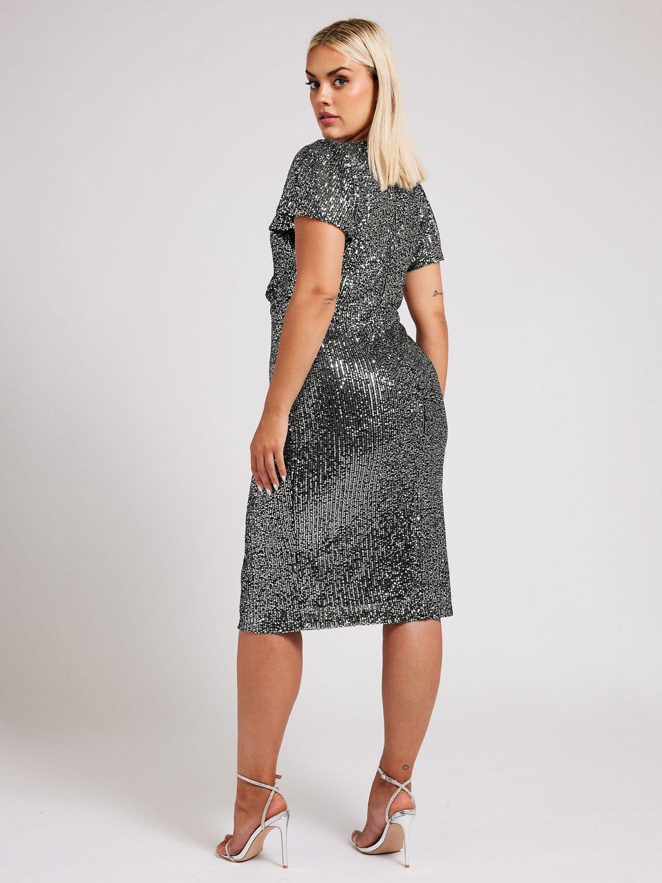 yours-curve-sequin-wrap-shift-dress-silverstillFront