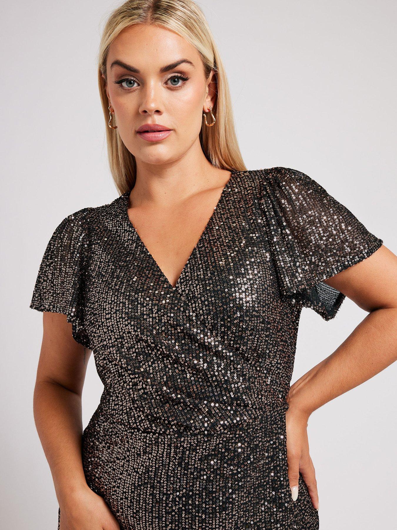 yours-curve-sequin-wrap-shift-dress-goldoutfit