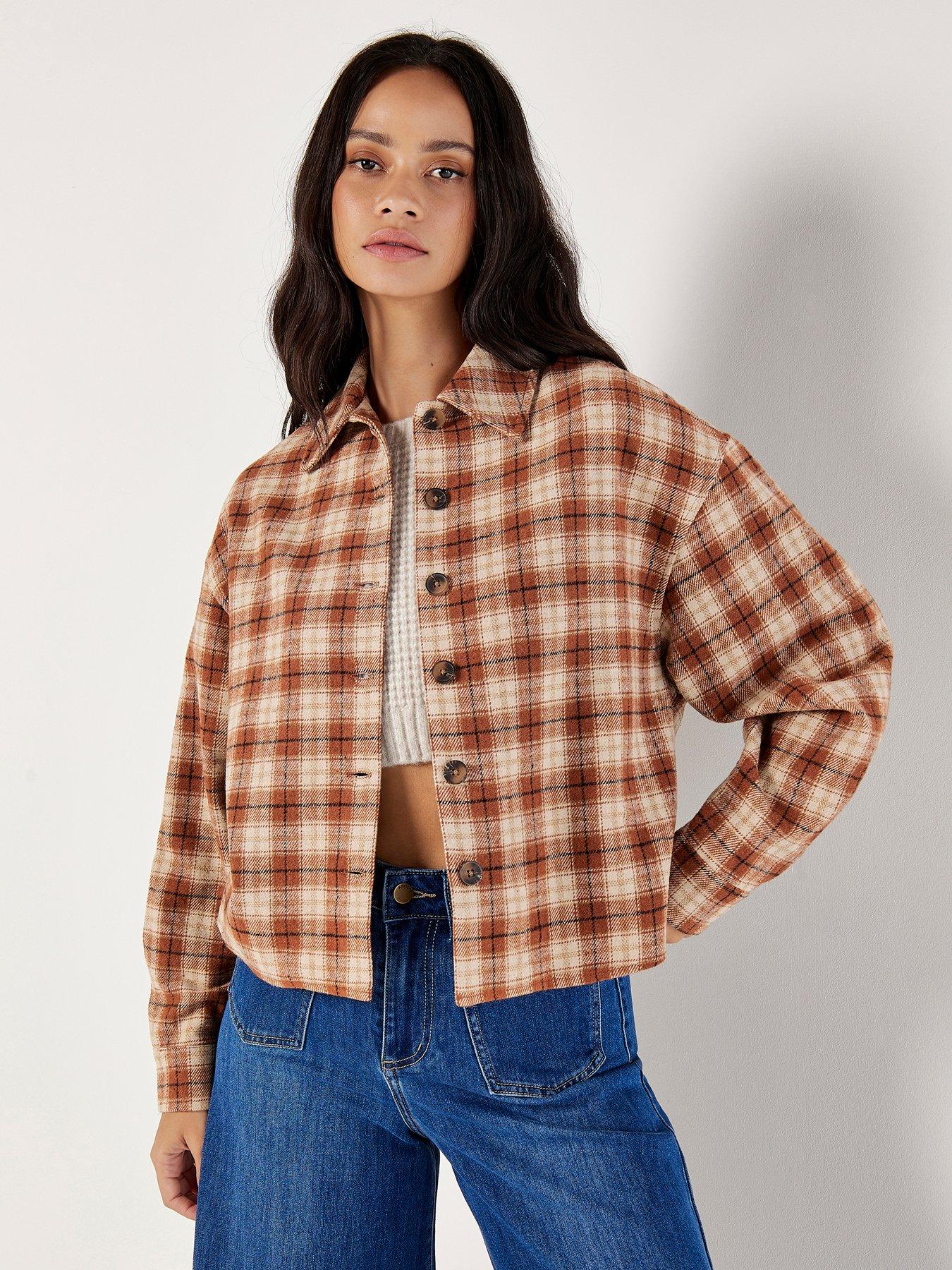 apricot-apricot-plaid-cropped-raw-hem-shacket