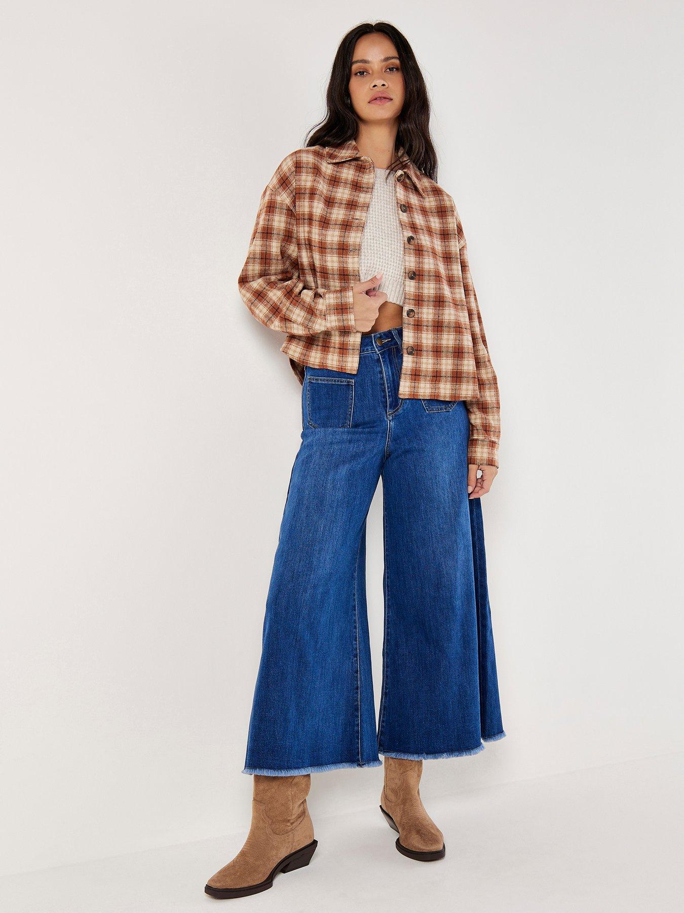 apricot-apricot-plaid-cropped-raw-hem-shacketstillFront