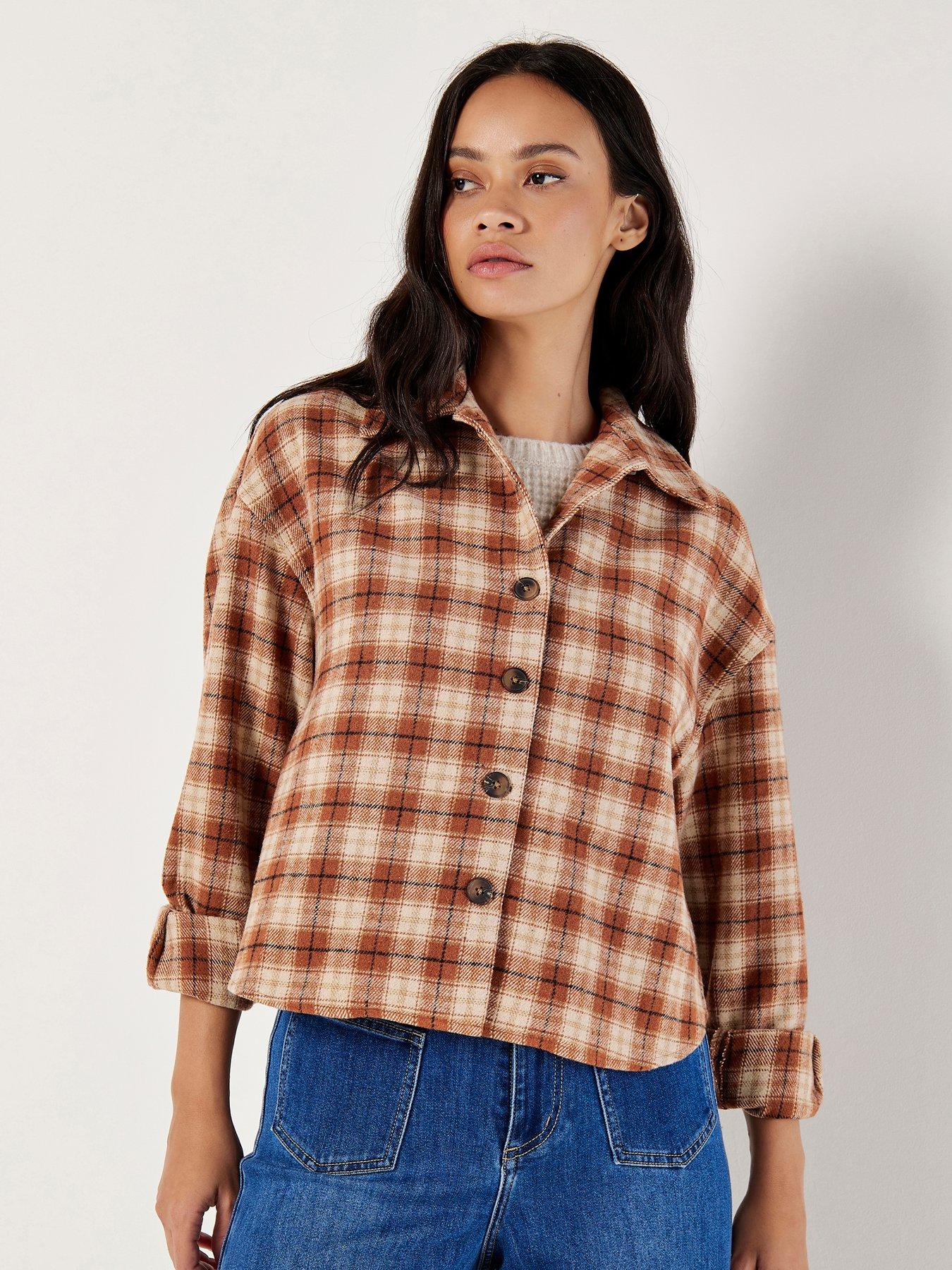 apricot-apricot-plaid-cropped-raw-hem-shacketdetail