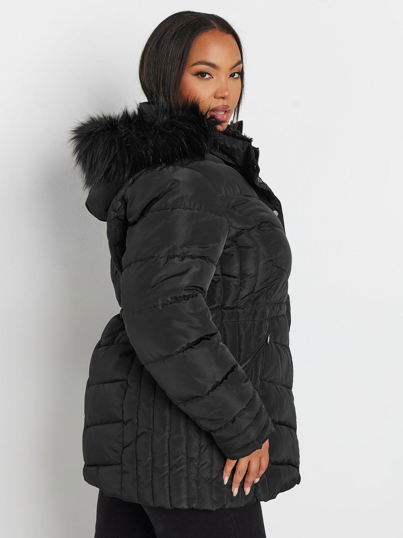 yours-curve-padded-short-jacket-blackstillFront