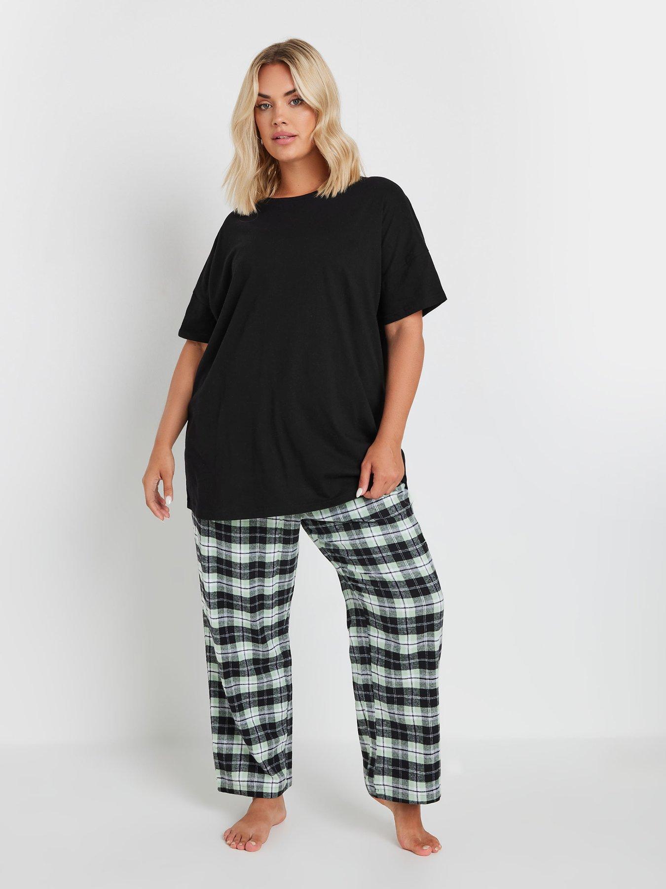 yours-curve-check-pj-set-black