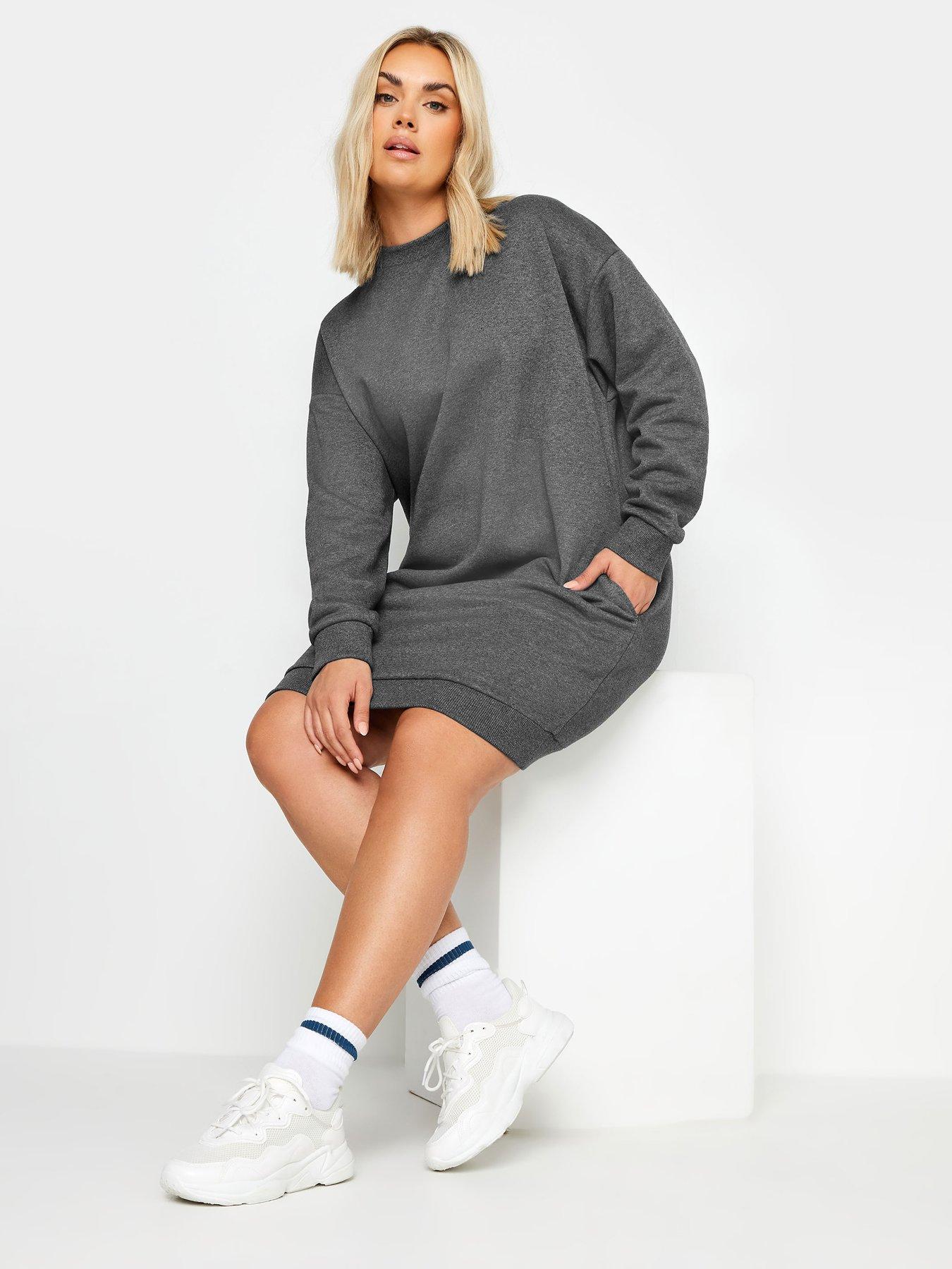 yours-curve-sweatshirt-dress-grey