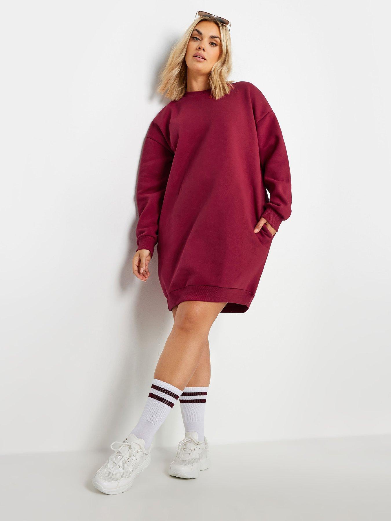 yours-curve-sweatshirt-dress-red