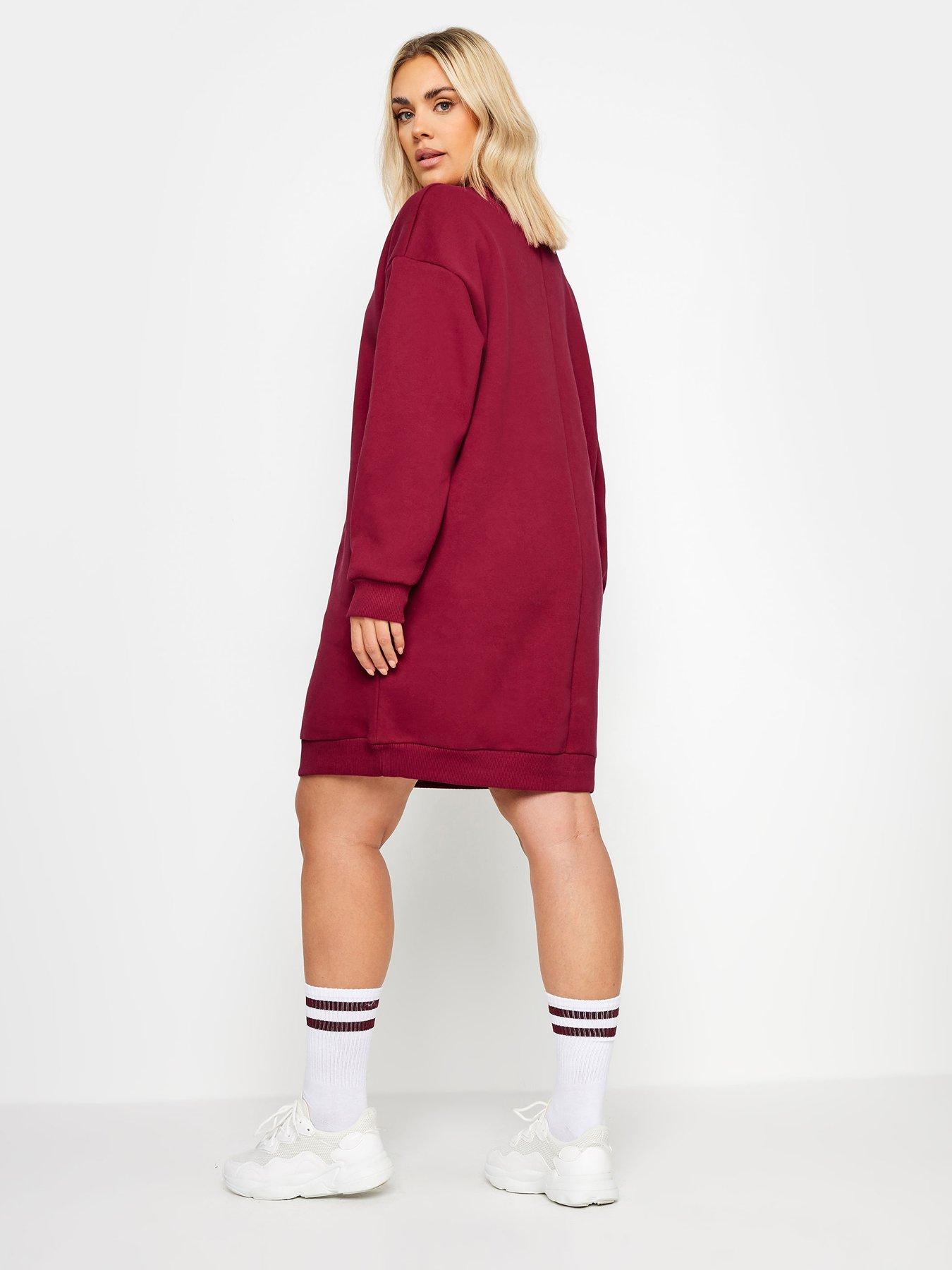 yours-curve-sweatshirt-dress-redstillFront