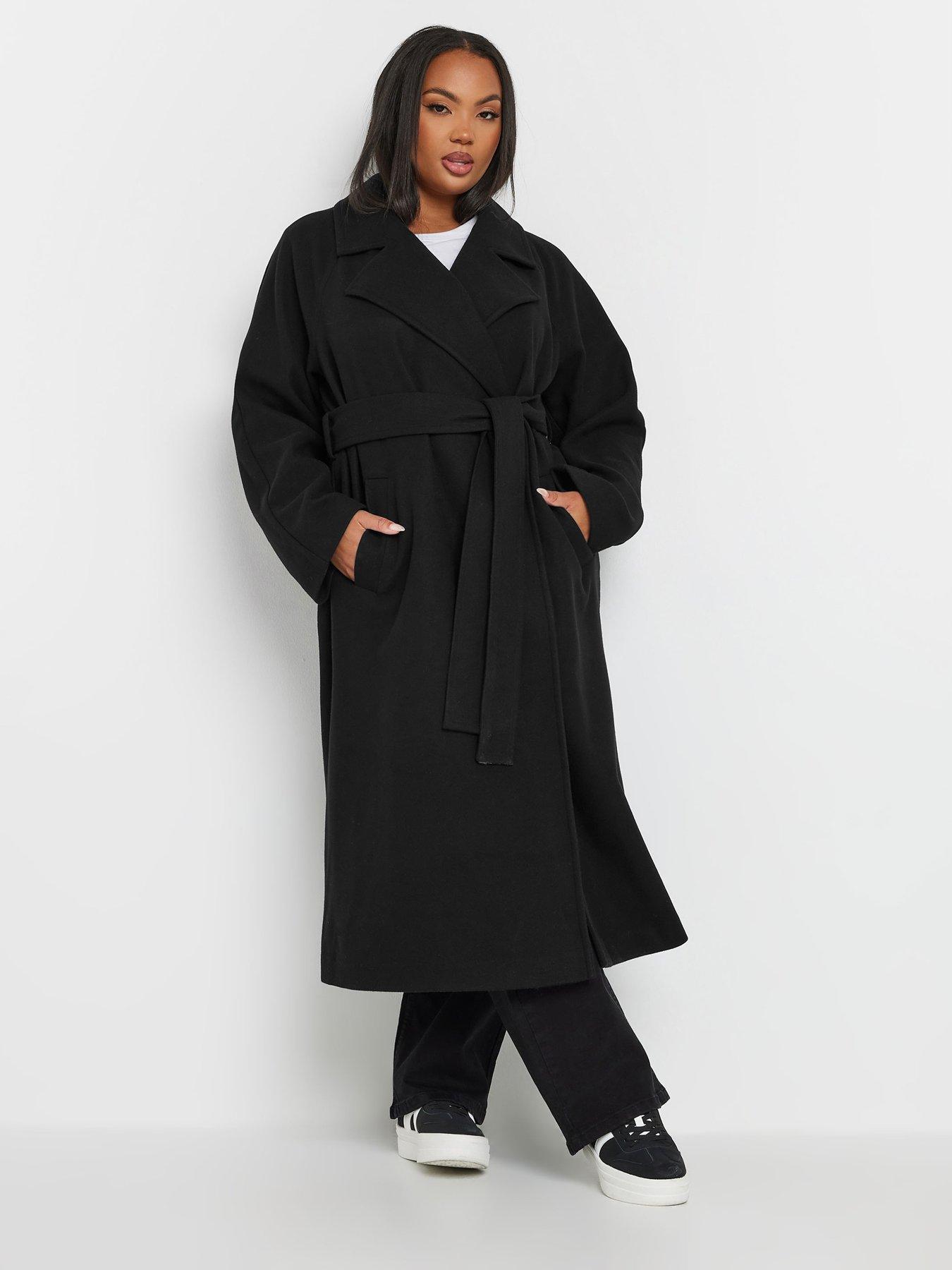 yours-curve-maxi-wool-coat-blackfront