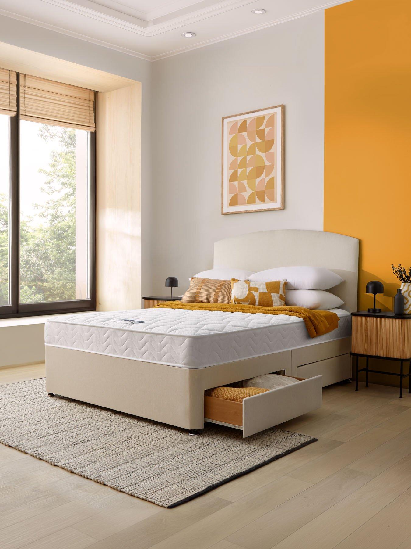Silentnight Pippa Pillowtop Mattress with Divan Bed Base and Wave Headboard Storage Options Moon Very Ireland